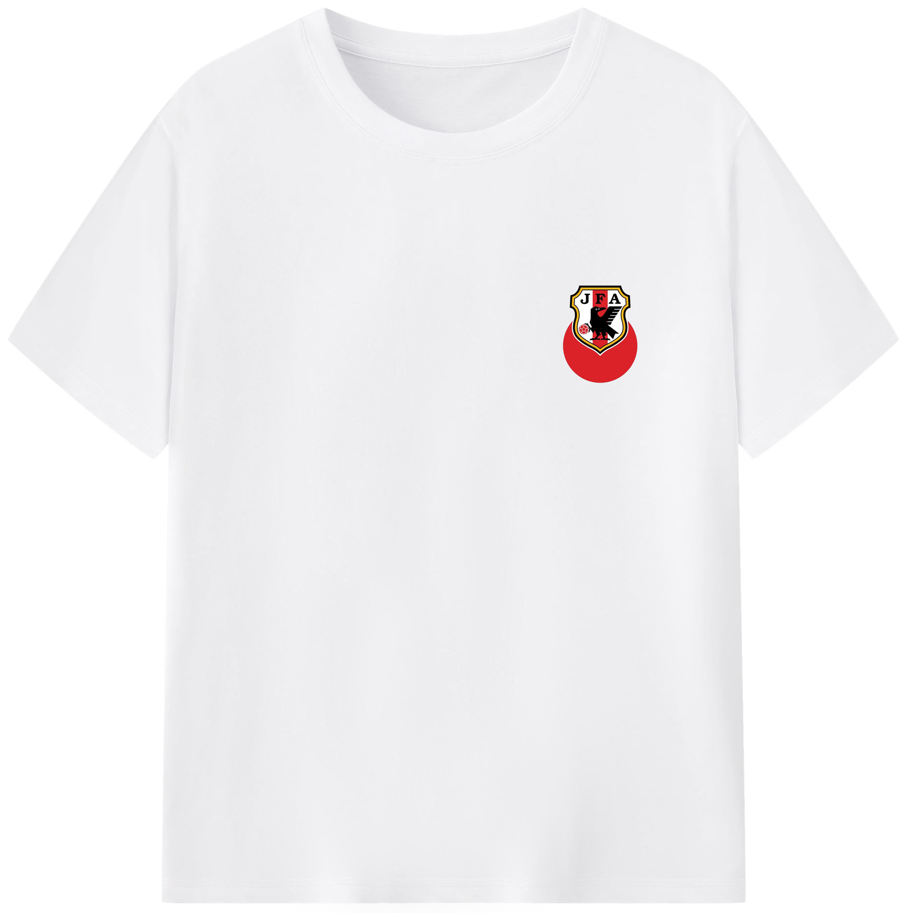 JFAロゴ - 綿100％ 半袖Tシャツ ・ フロントプリント ・ 快適 通気性 ・ 日常使い 散歩 スポーツ用