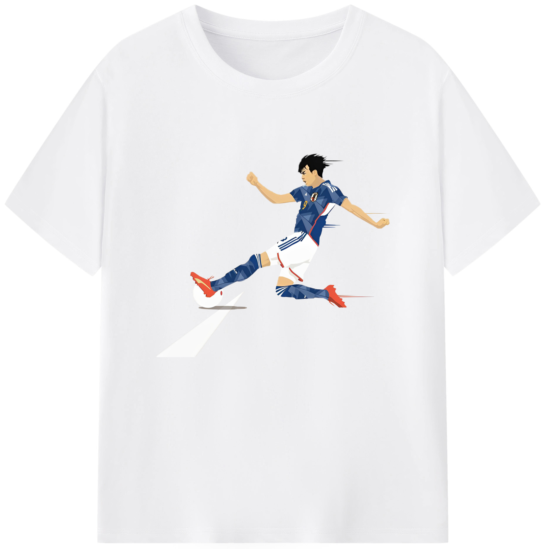 三笘薫ファン必見！三笘薫 1cmの神業 - 綿100％ 半袖Tシャツ ・ フロントプリント ・ 快適 通気性 ・ 日常使い 散歩 スポーツ用