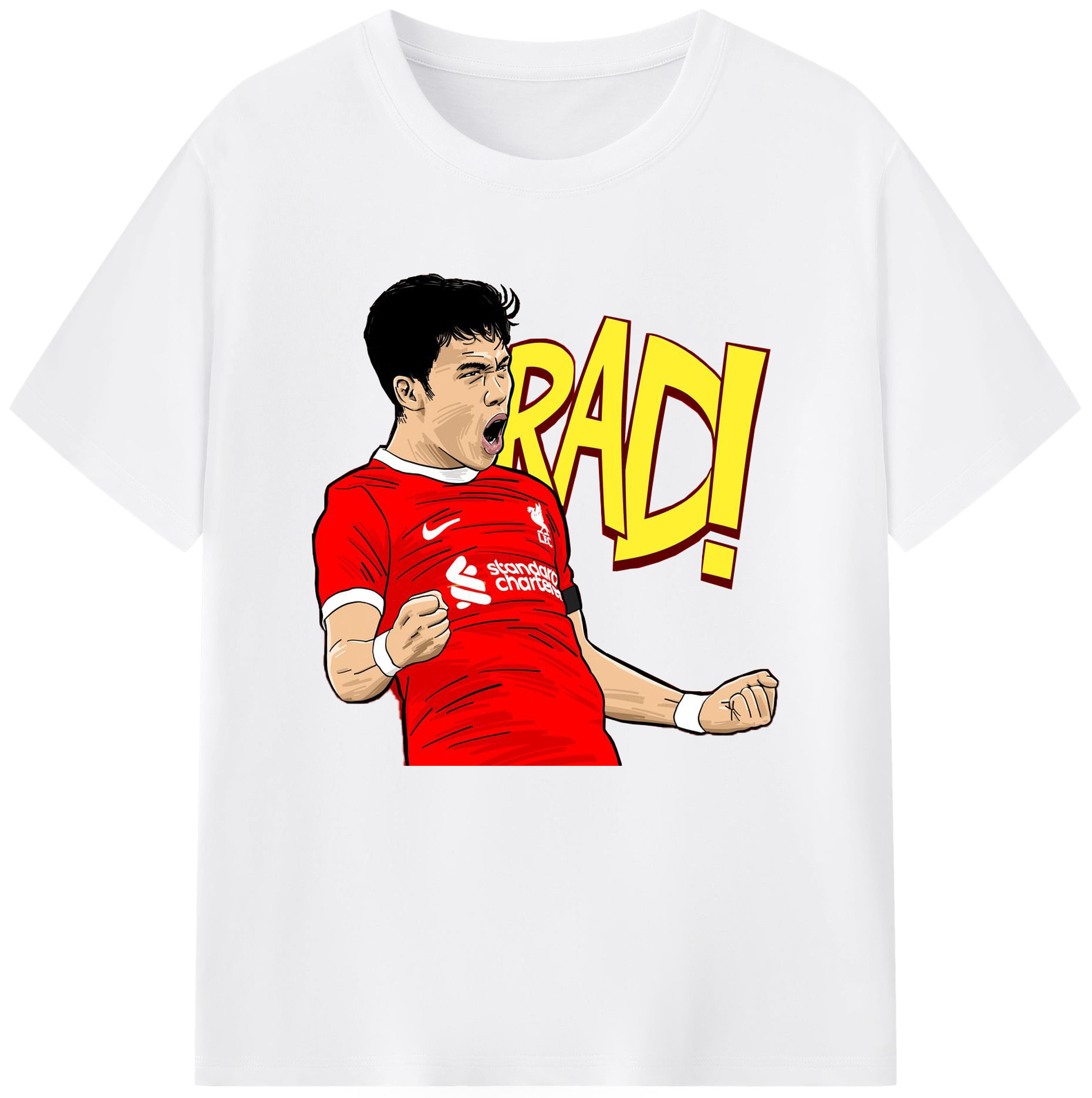 遠藤航ファン必見！記念デザイン - 綿100％ 半袖Tシャツ ・ フロントプリント ・ 快適 通気性 ・ 日常使い 散歩 スポーツ用