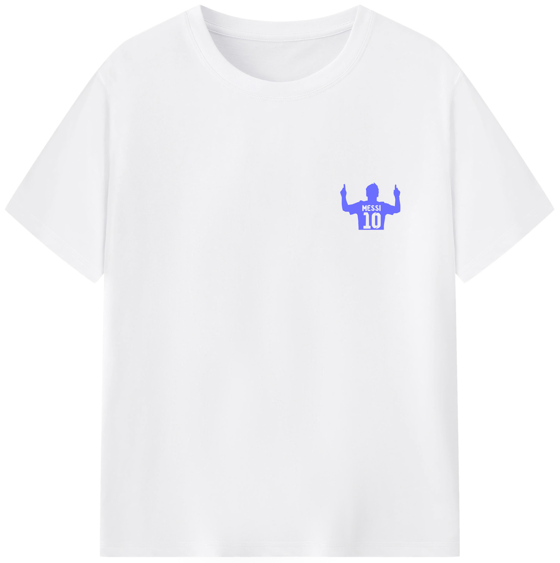 メッシ シンボル M10 ロゴ - 綿100％ 半袖Tシャツ ・ フロントプリント ・ 快適 通気性 ・ 日常使い 散歩 スポーツ用