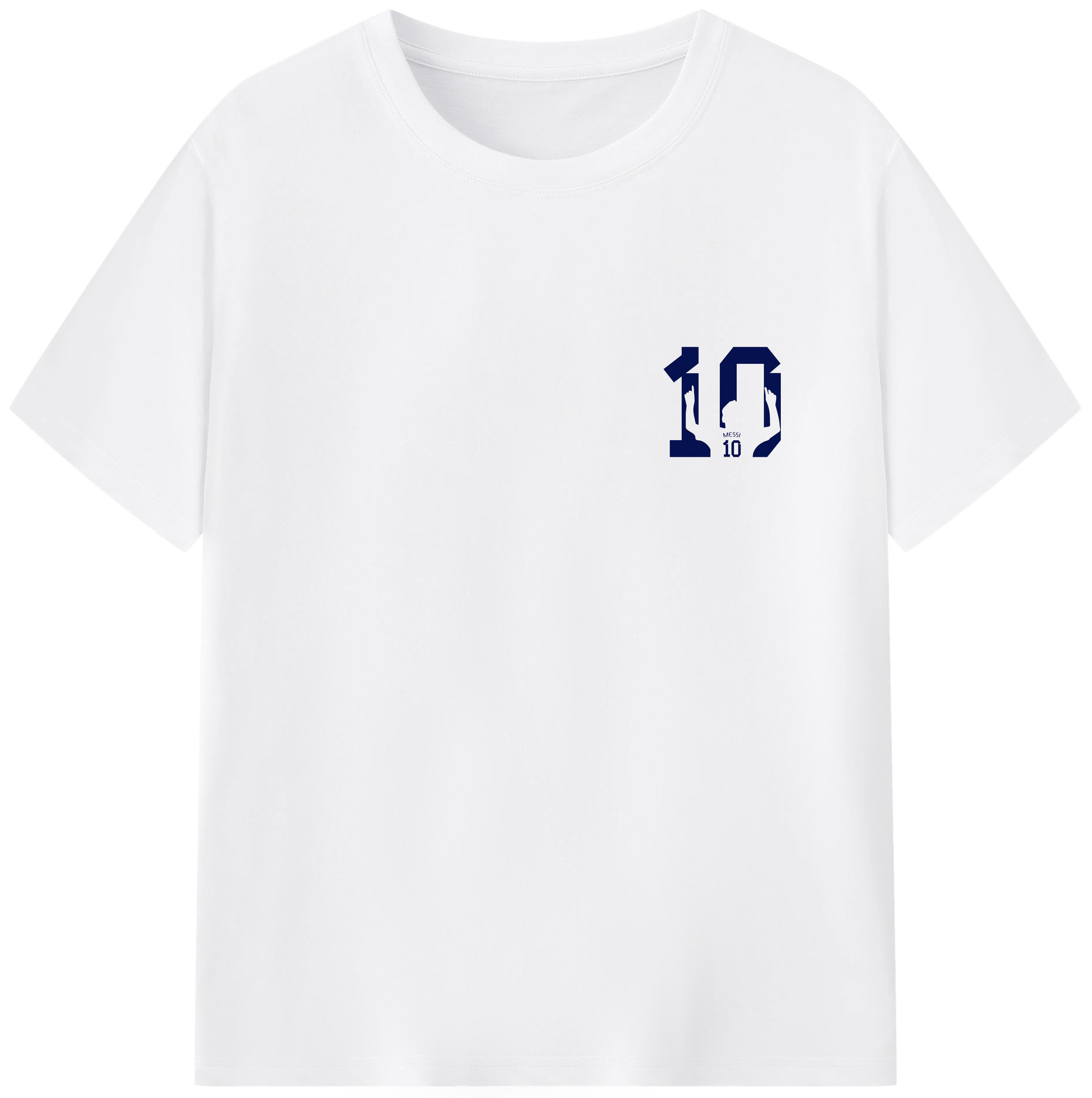 リオネル・メッシ 10番 応援 - 綿100％ 半袖Tシャツ ・ フロントプリント ・ 快適 通気性 ・ 日常使い 散歩 スポーツ用