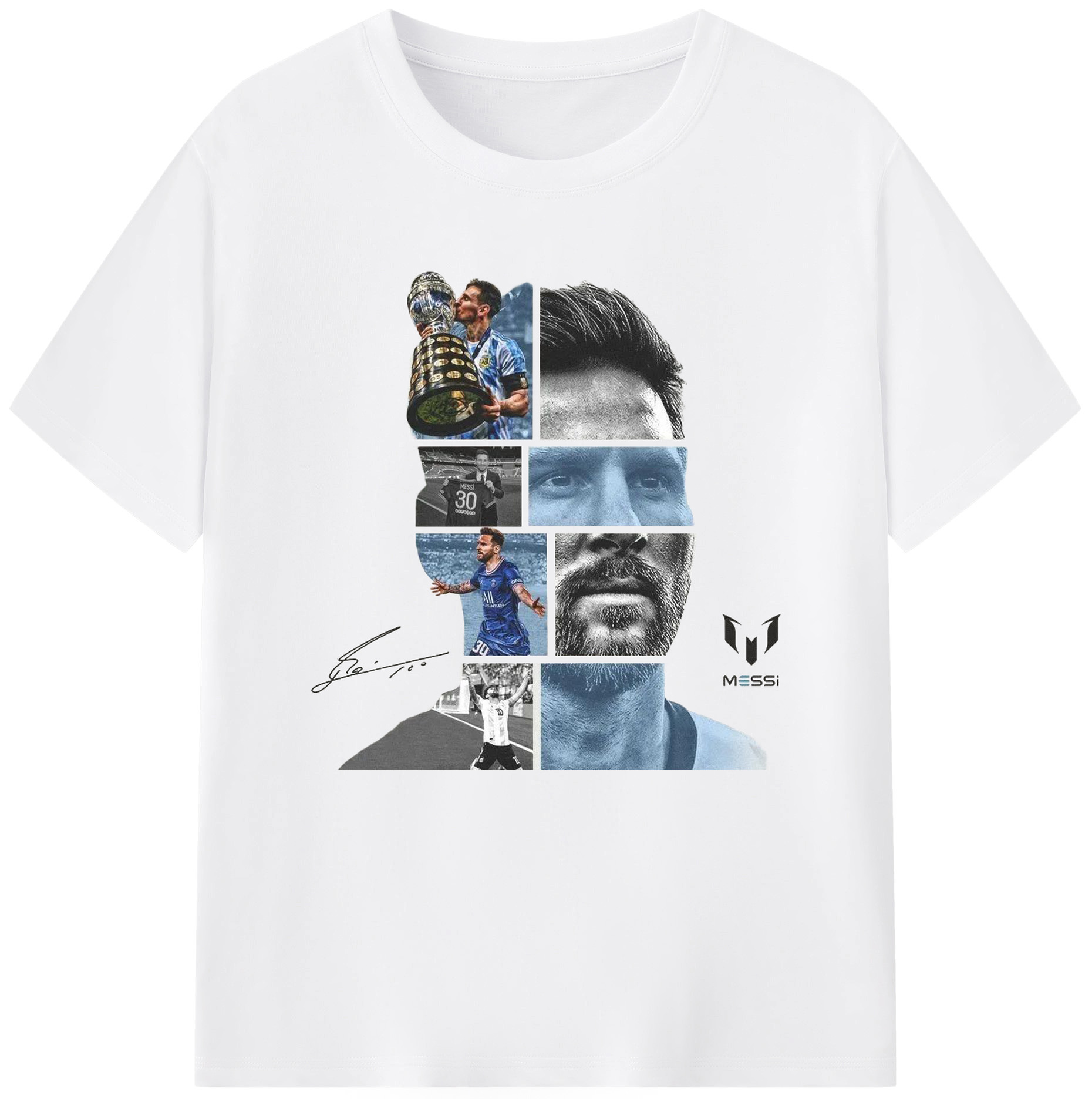 MESSI 10 – 永遠のエル・クラシコヒーロー - 綿100％ 半袖Tシャツ ・ フロントプリント ・ 快適 通気性 ・ 日常使い 散歩 スポーツ用