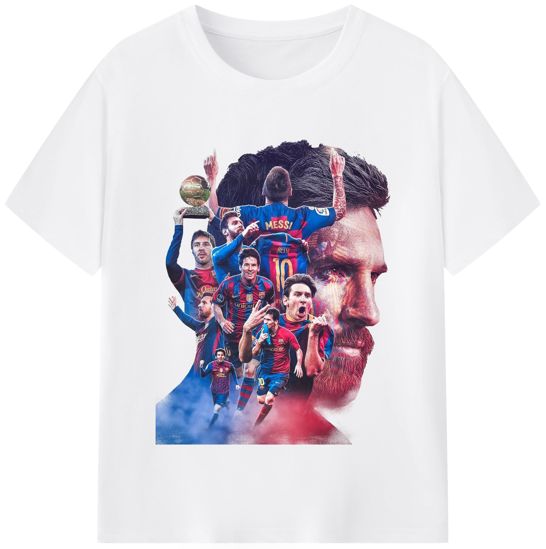 バルセロナの奇跡 – メッシ レジェンド - 綿100％ 半袖Tシャツ ・ フロントプリント ・ 快適 通気性 ・ 日常使い 散歩 スポーツ用