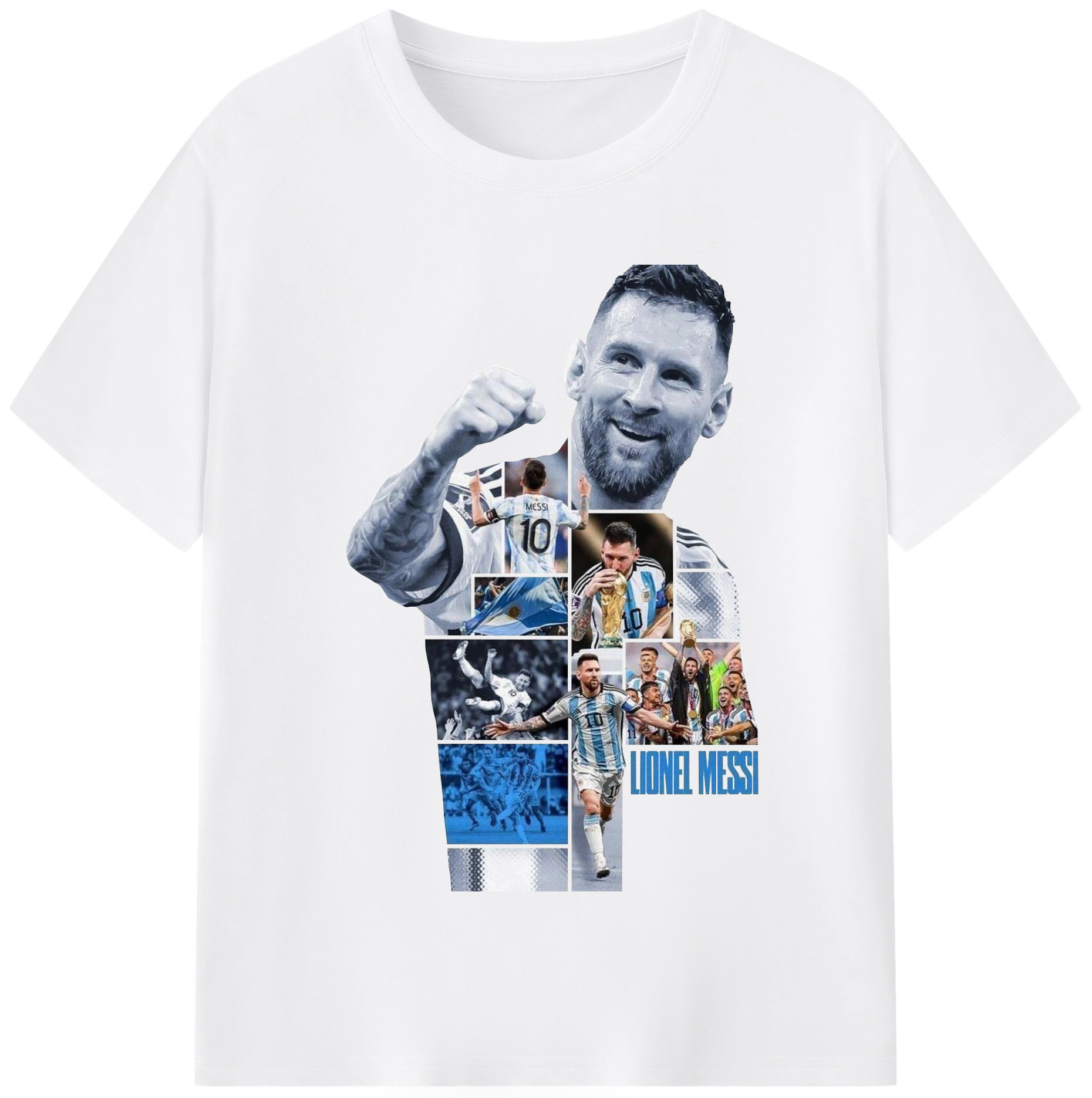 メッシ 全盛期 栄光の軌跡 - 綿100％ 半袖Tシャツ ・ フロントプリント ・ 快適 通気性 ・ 日常使い 散歩 スポーツ用