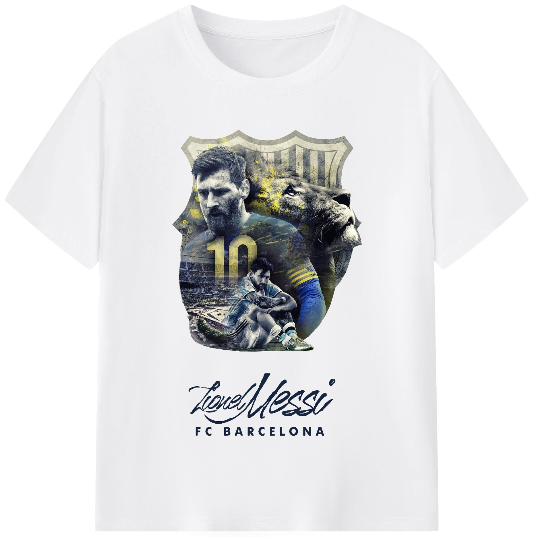 MESSI｜サッカー界の伝説 - 綿100％ 半袖Tシャツ ・ フロントプリント ・ 快適 通気性 ・ 日常使い 散歩 スポーツ用