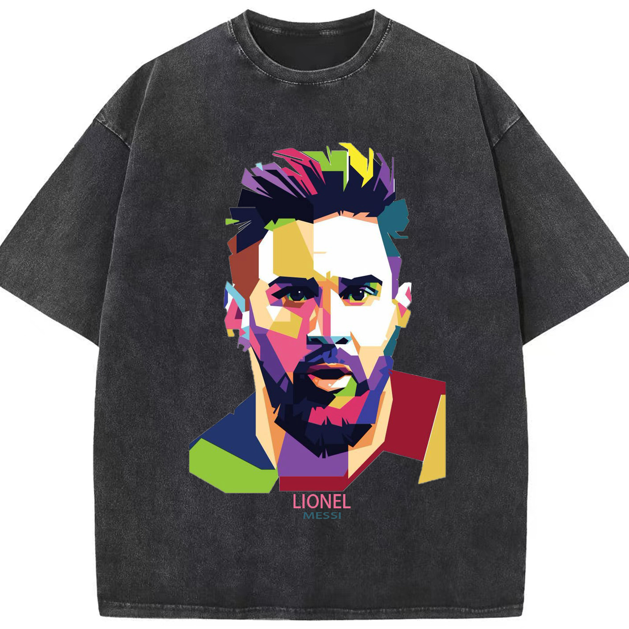 メッシ レジェンド記念 グラフィティ - 綿100％ ヴィンテージ風 半袖Tシャツ ・ フロントプリント ・ 柔らか肌触り ・ 通気性 快適 ・ スポーツ カジュアル 外出用