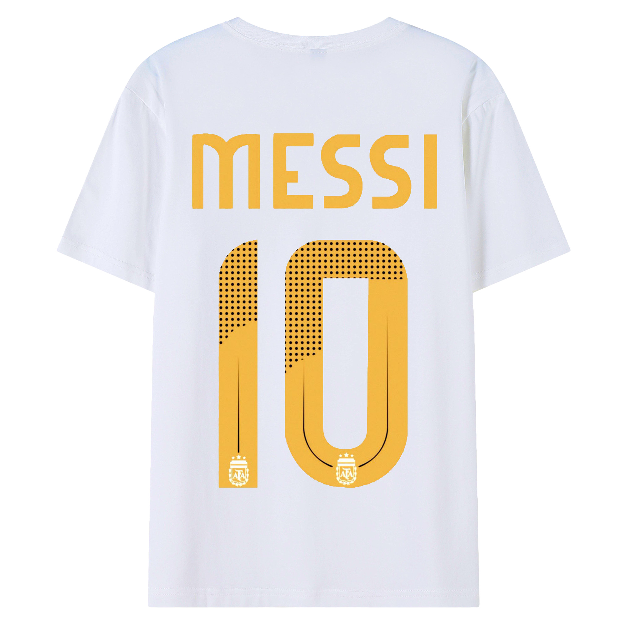 リオネル・メッシ AFA × M10 - 綿100％ 半袖Tシャツ ・ バックプリント ・ 快適 通気性 ・ 日常使い 散歩 スポーツ用