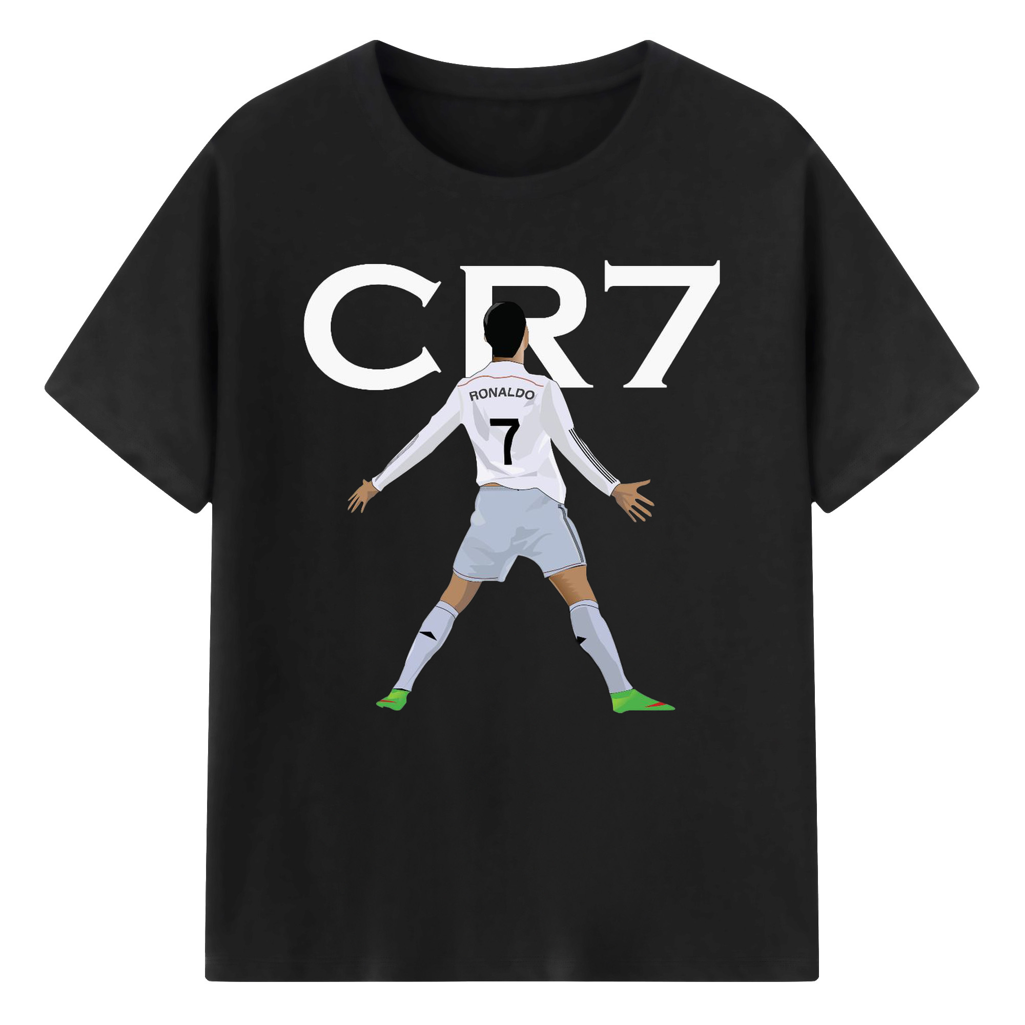 Cロナウド SIUセレブレーション - 綿100％ 半袖Tシャツ ・ フロントプリント ・ 快適 通気性 ・ 日常使い 散歩 スポーツ用