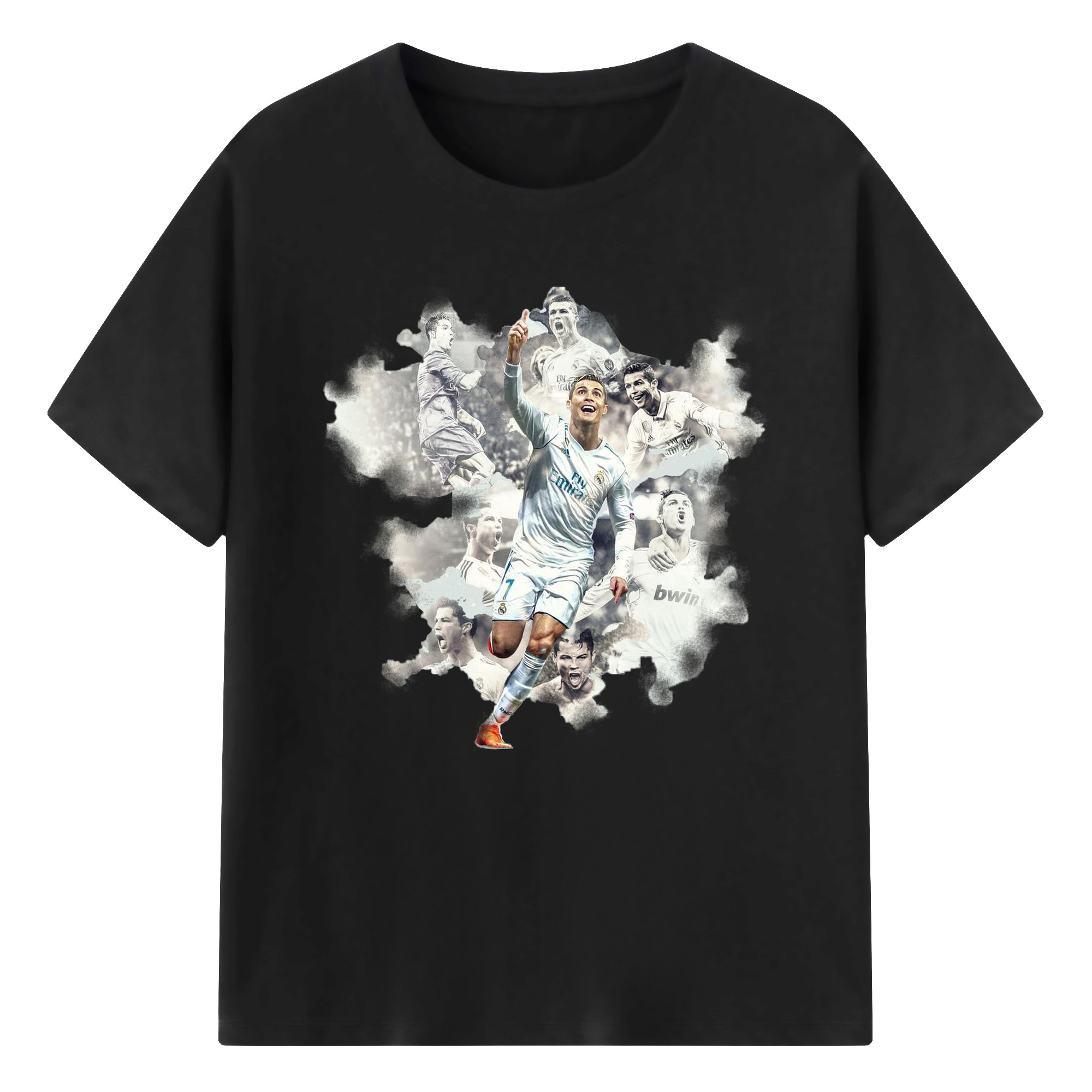 CR7ファン必見！ロナウド記念｜サッカーファンギフト - 綿100％ 半袖Tシャツ ・ フロントプリント ・ 快適 通気性 ・ 日常使い 散歩 スポーツ用