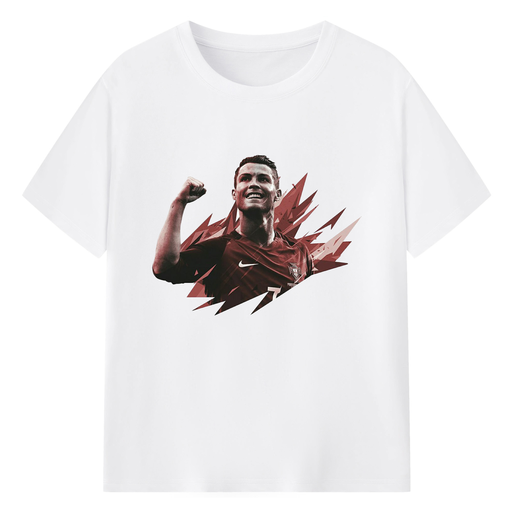 CR7ファン必見！ロナウド記念 史上最高 / GOAT - 綿100％ 半袖Tシャツ ・ フロントプリント ・ 快適 通気性 ・ 日常使い 散歩 スポーツ用