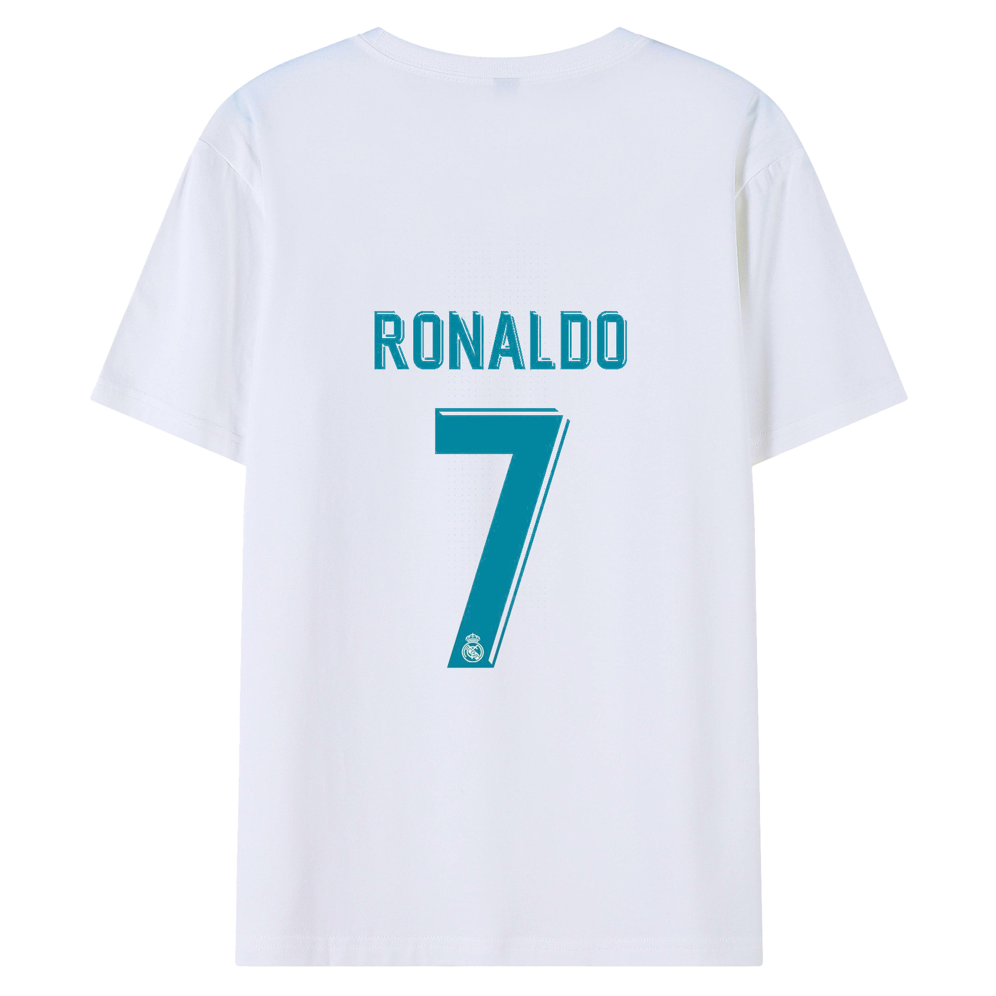 クリスティアーノ・ロナウド CR7  7番 応援 - 綿100％ 半袖Tシャツ ・ バックプリント ・ 快適 通気性 ・ 日常使い 散歩 スポーツ用