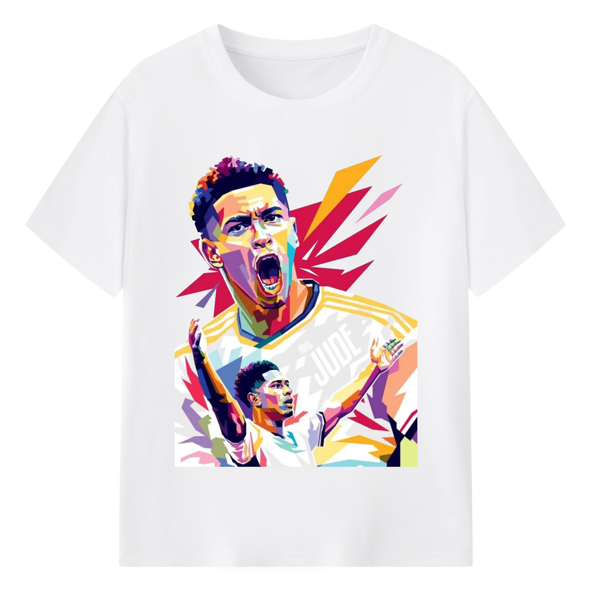 誇り高き若き王 ベリンガム - 綿100％ 半袖Tシャツ ・ フロントプリント ・ 快適 通気性 ・ 日常使い 散歩 スポーツ用