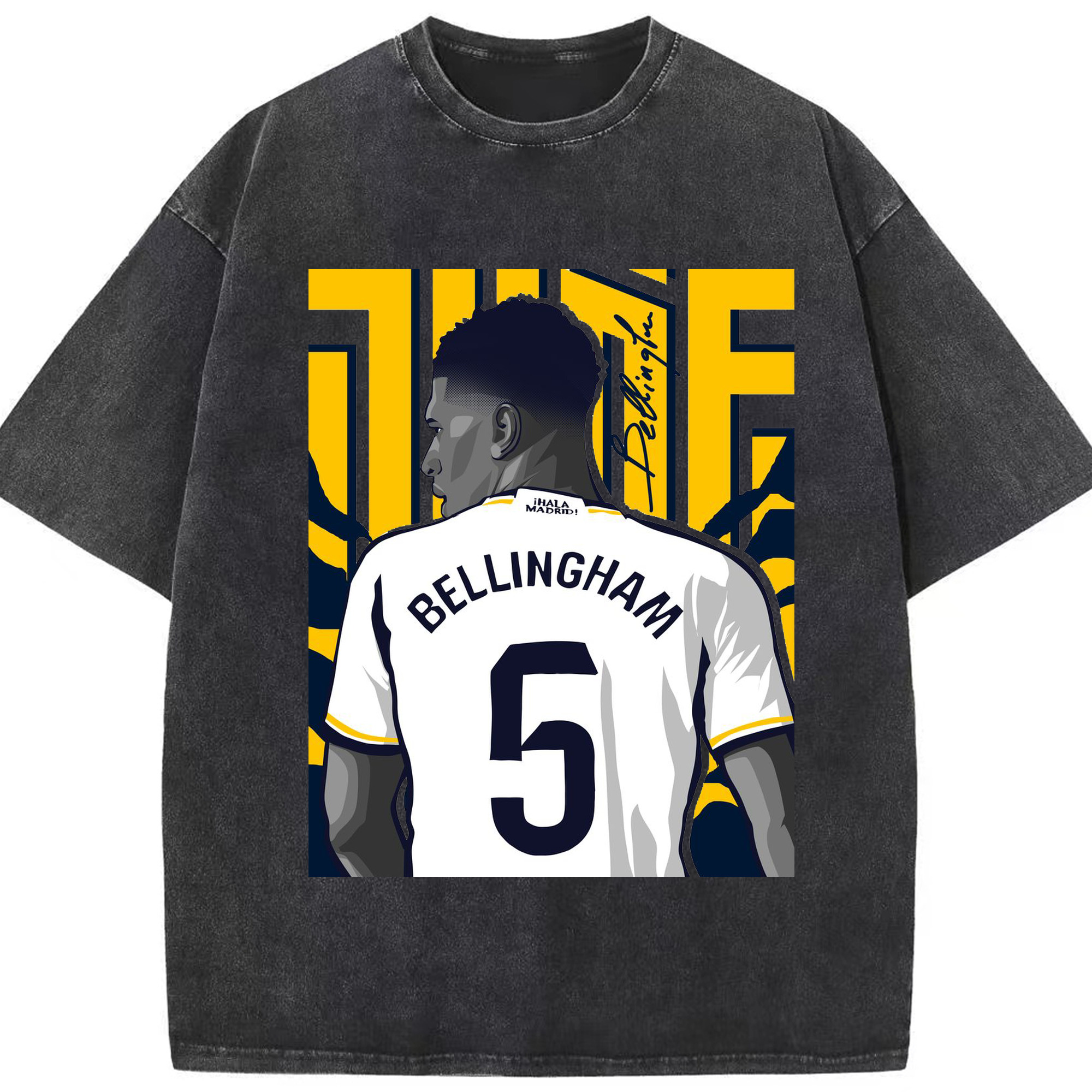 ベリンガム 静かな闘志 - 綿100％ ヴィンテージ風 半袖Tシャツ ・ フロントプリント ・ 柔らか肌触り ・ 通気性 快適 ・ スポーツ カジュアル 外出用