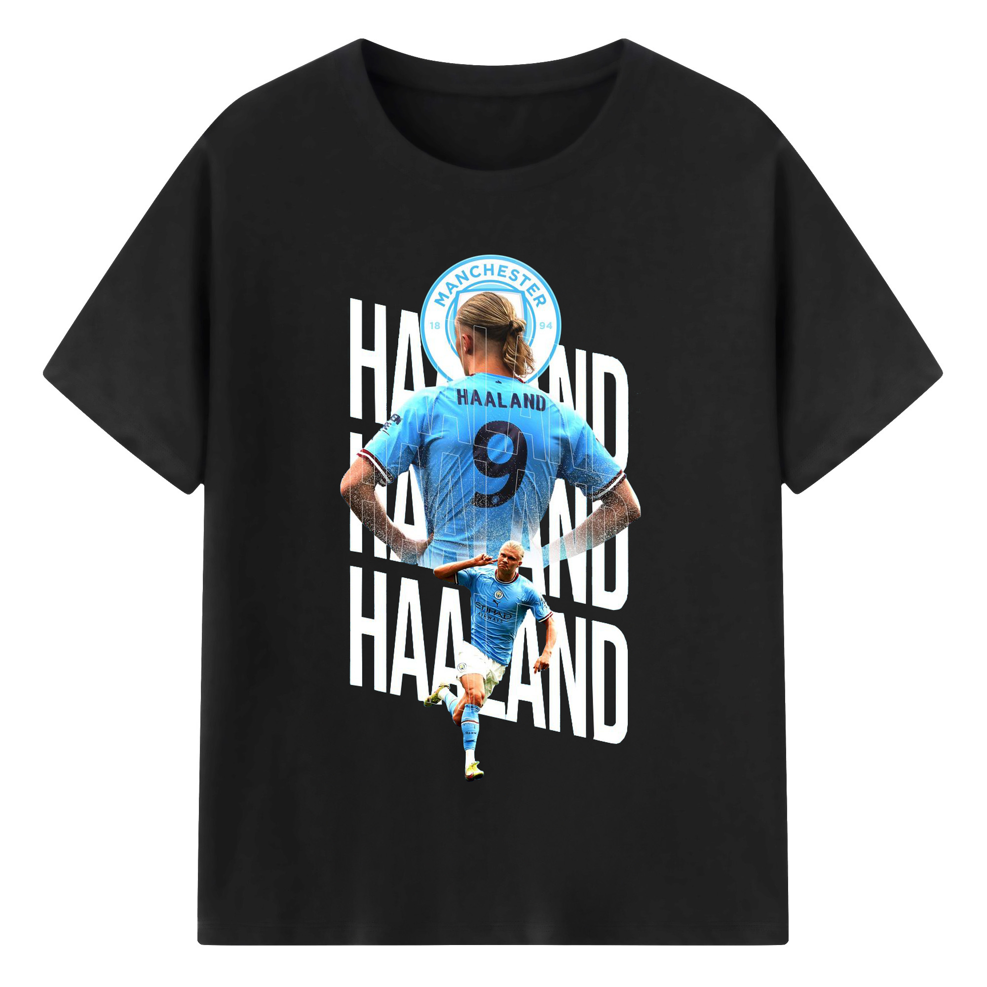 FIRE GOAL MODE 止まらない男ハーランド - 綿100％ 半袖Tシャツ ・ フロントプリント ・ 快適 通気性 ・ 日常使い 散歩 スポーツ用