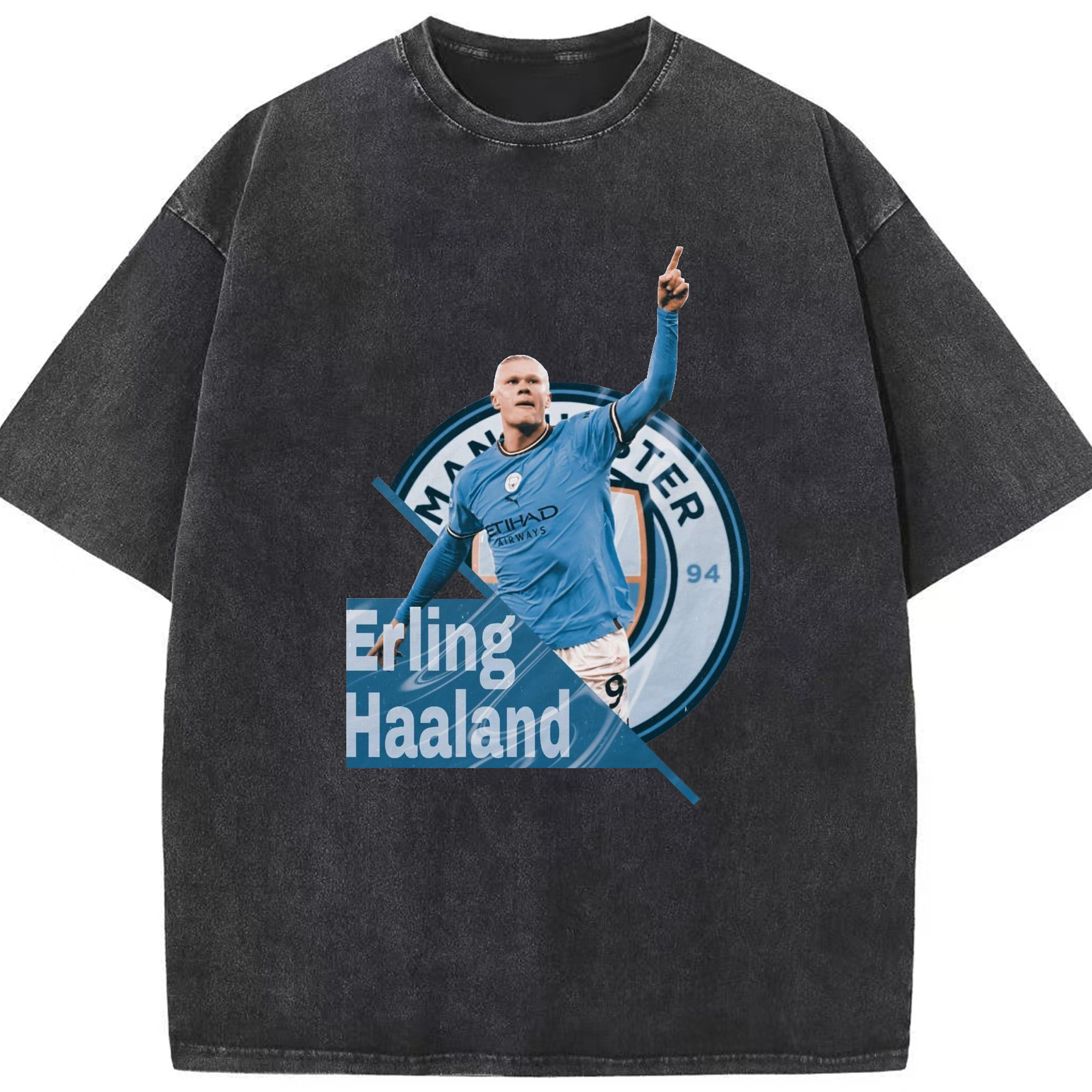 スカイブルー ノ カイブツ ハーランド - 綿100％ ヴィンテージ風 半袖Tシャツ ・ フロントプリント ・ 柔らか肌触り ・ 通気性 快適 ・ スポーツ カジュアル 外出用