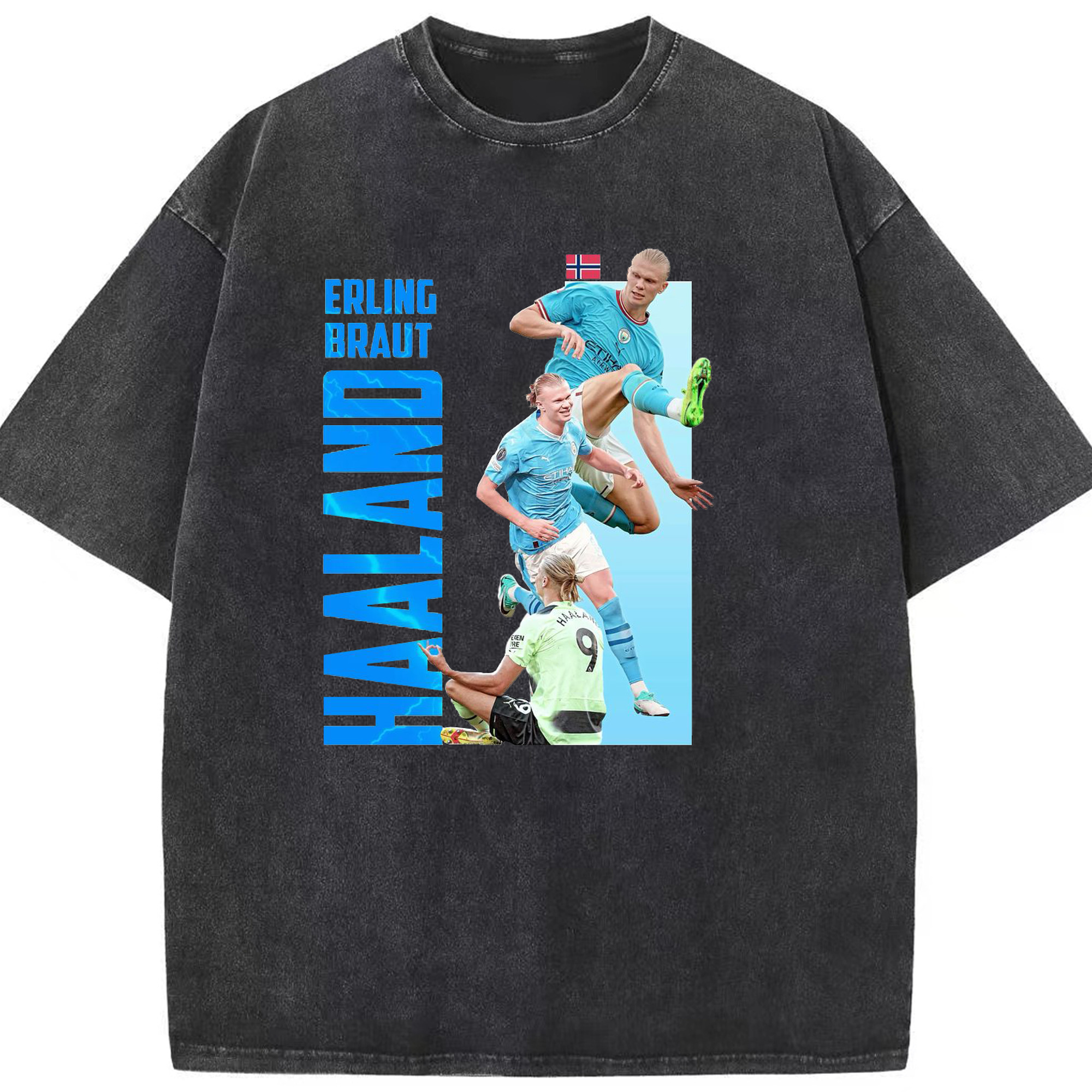 ハーランド スカイブルー ノ シンカン - 綿100％ ヴィンテージ風 半袖Tシャツ ・ フロントプリント ・ 柔らか肌触り ・ 通気性 快適 ・ スポーツ カジュアル 外出用