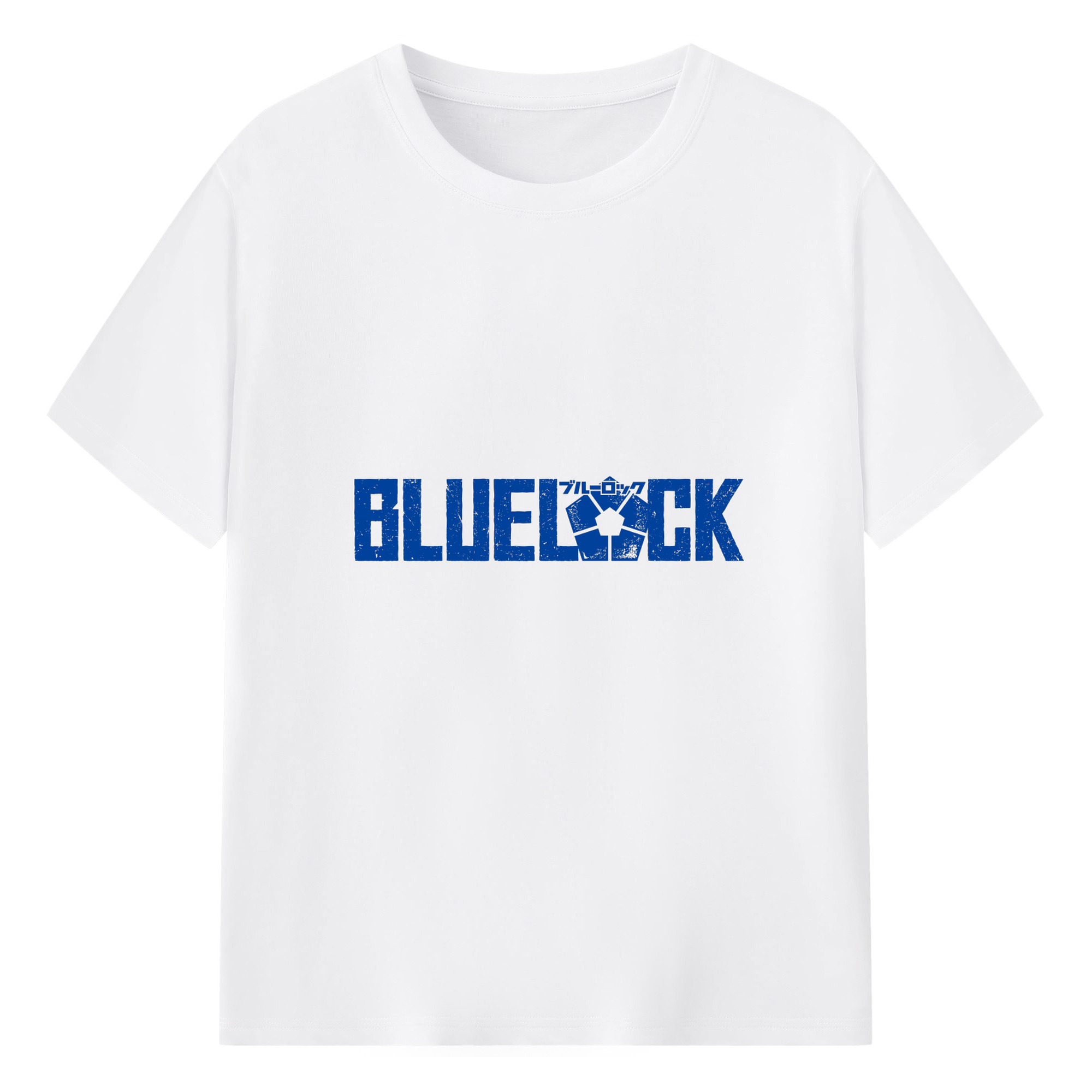 BLUE LOCK logo - 綿100％ 半袖Tシャツ ・ フロントプリント ・ 快適 通気性 ・ 日常使い 散歩 スポーツ用