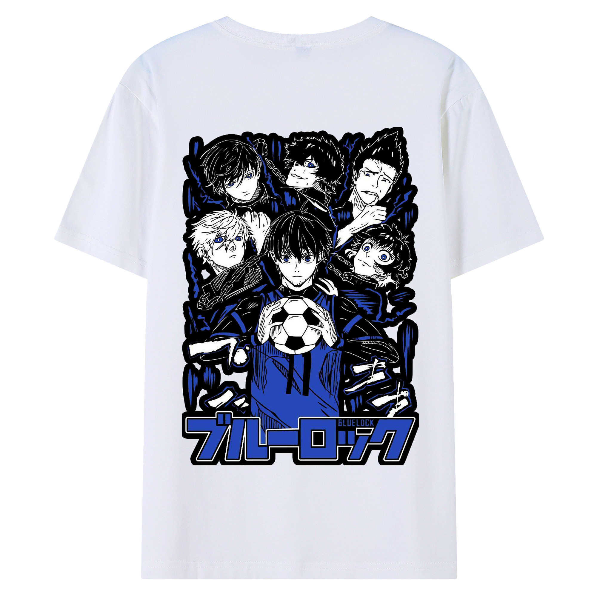 BLUE LOCK - 綿100％ 半袖Tシャツ ・ バックプリント ・ 快適 通気性 ・ 日常使い 散歩 スポーツ用