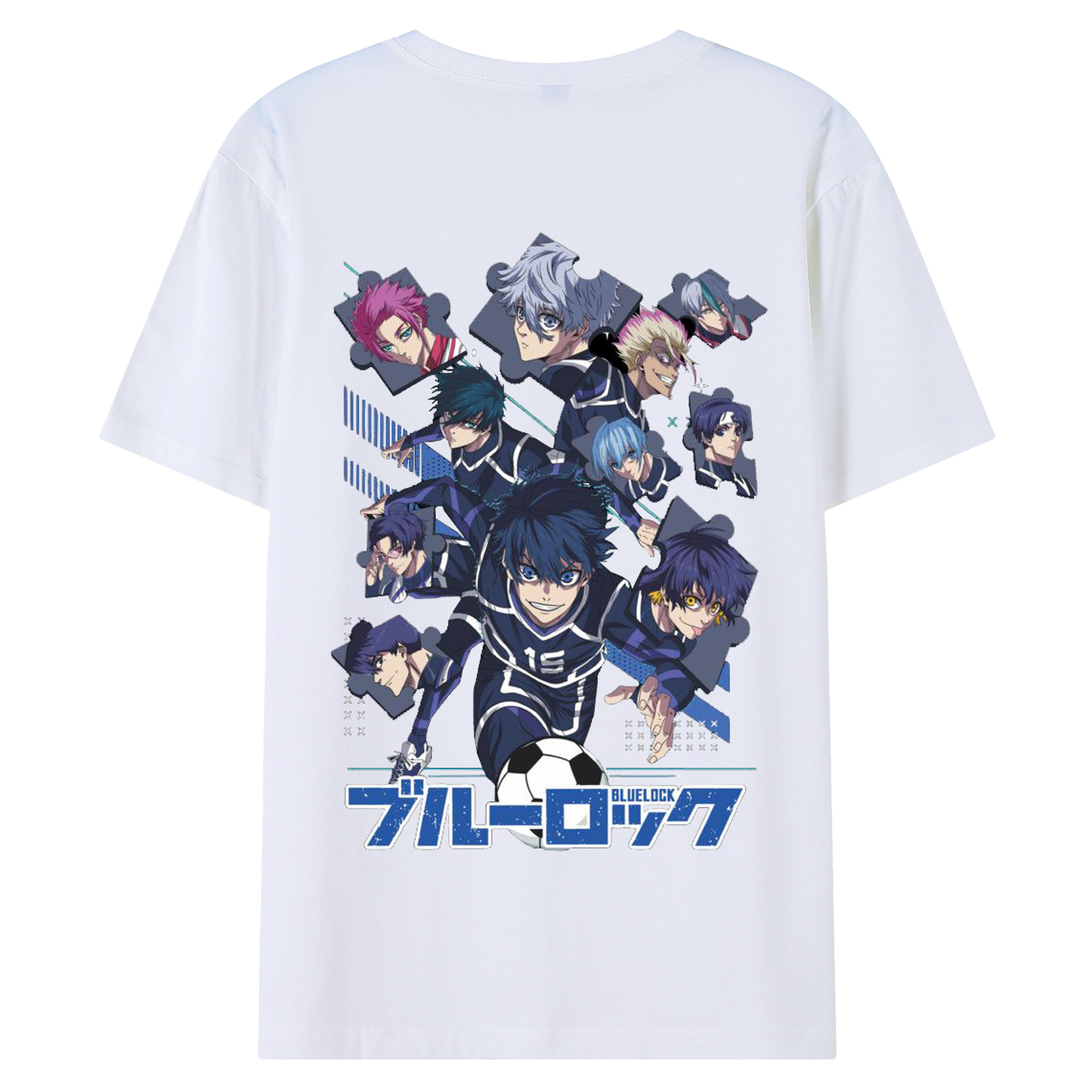 BLUE LOCK - 綿100％ 半袖Tシャツ ・ バックプリント ・ 快適 通気性 ・ 日常使い 散歩 スポーツ用