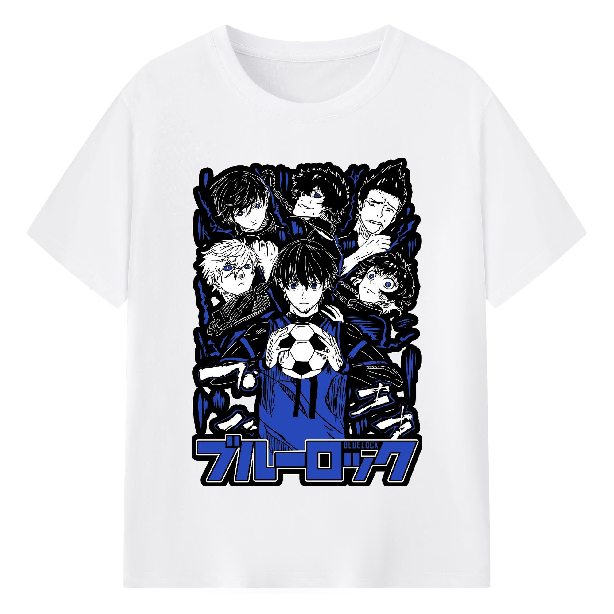 BLUE LOCK - 綿100％ 半袖Tシャツ ・ フロントプリント ・ 快適 通気性 ・ 日常使い 散歩 スポーツ用