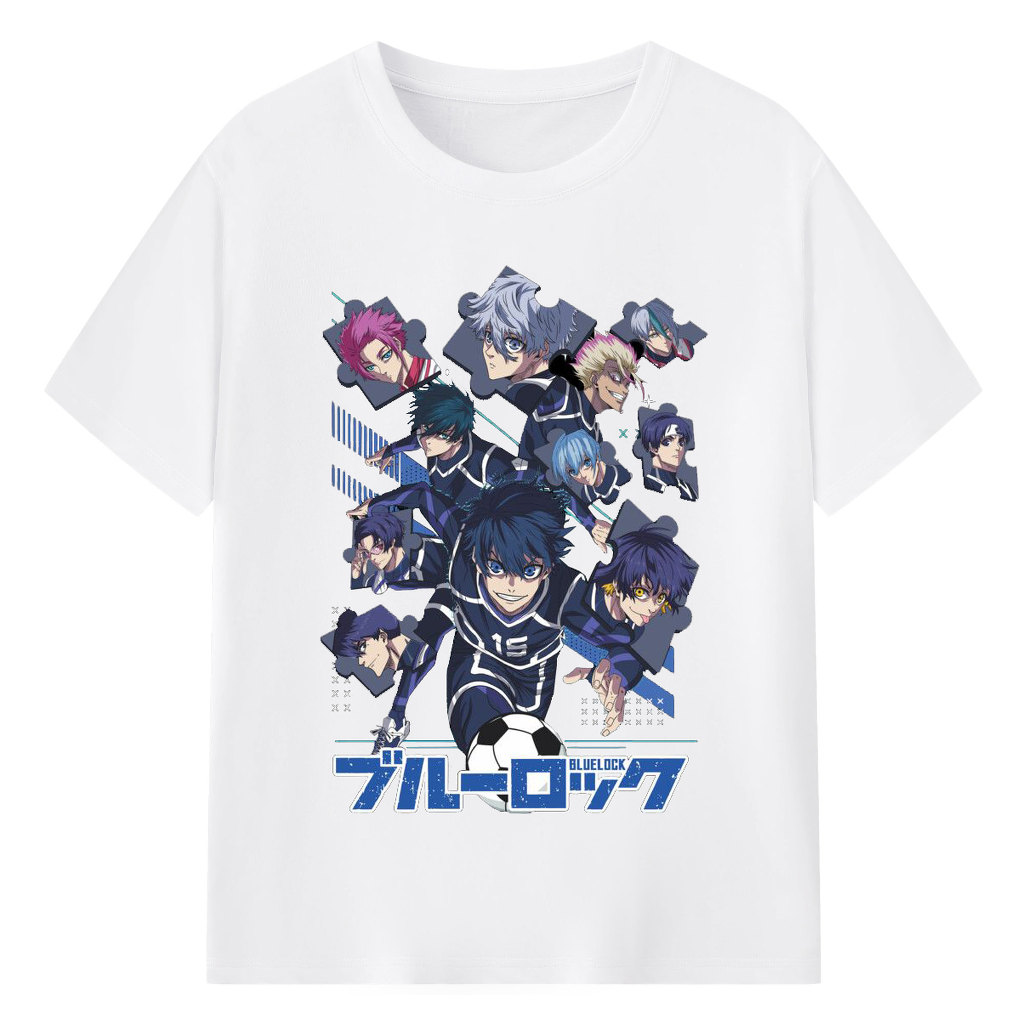 BLUE LOCK - 綿100％ 半袖Tシャツ ・ フロントプリント ・ 快適 通気性 ・ 日常使い 散歩 スポーツ用