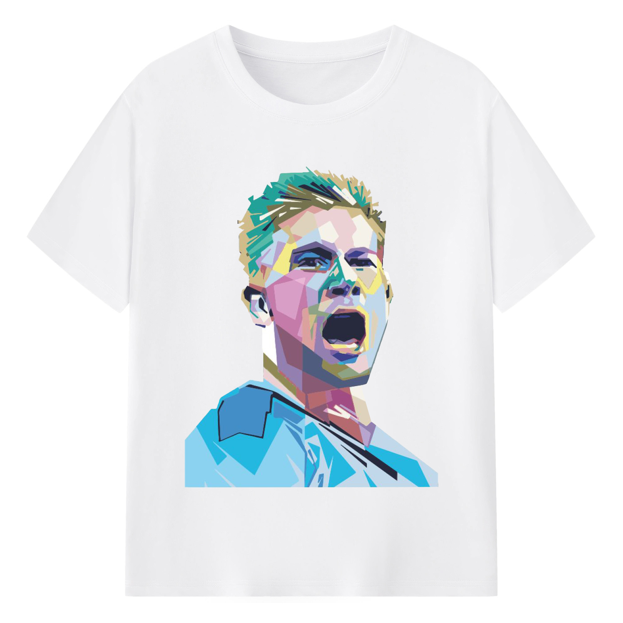 デ・ブライネ レジェンド記念｜スーパースターの軌跡 - 綿100％ 半袖Tシャツ ・ フロントプリント ・ 快適 通気性 ・ 日常使い 散歩 スポーツ用