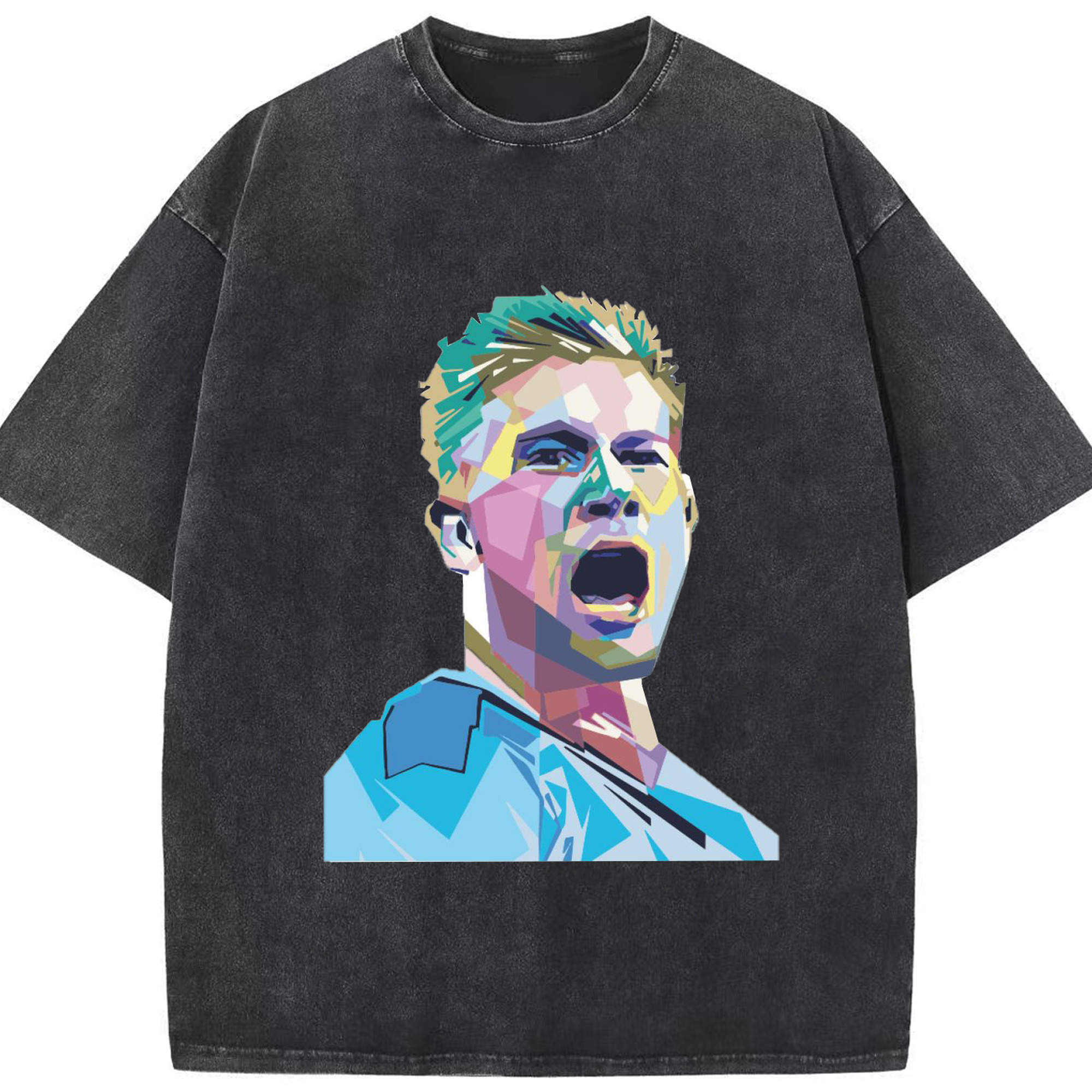 デ・ブライネ レジェンド記念｜スーパースターの軌跡 - 綿100％ ヴィンテージ風 半袖Tシャツ ・ フロントプリント ・ 柔らか肌触り ・ 通気性 快適 ・ スポーツ カジュアル 外出用