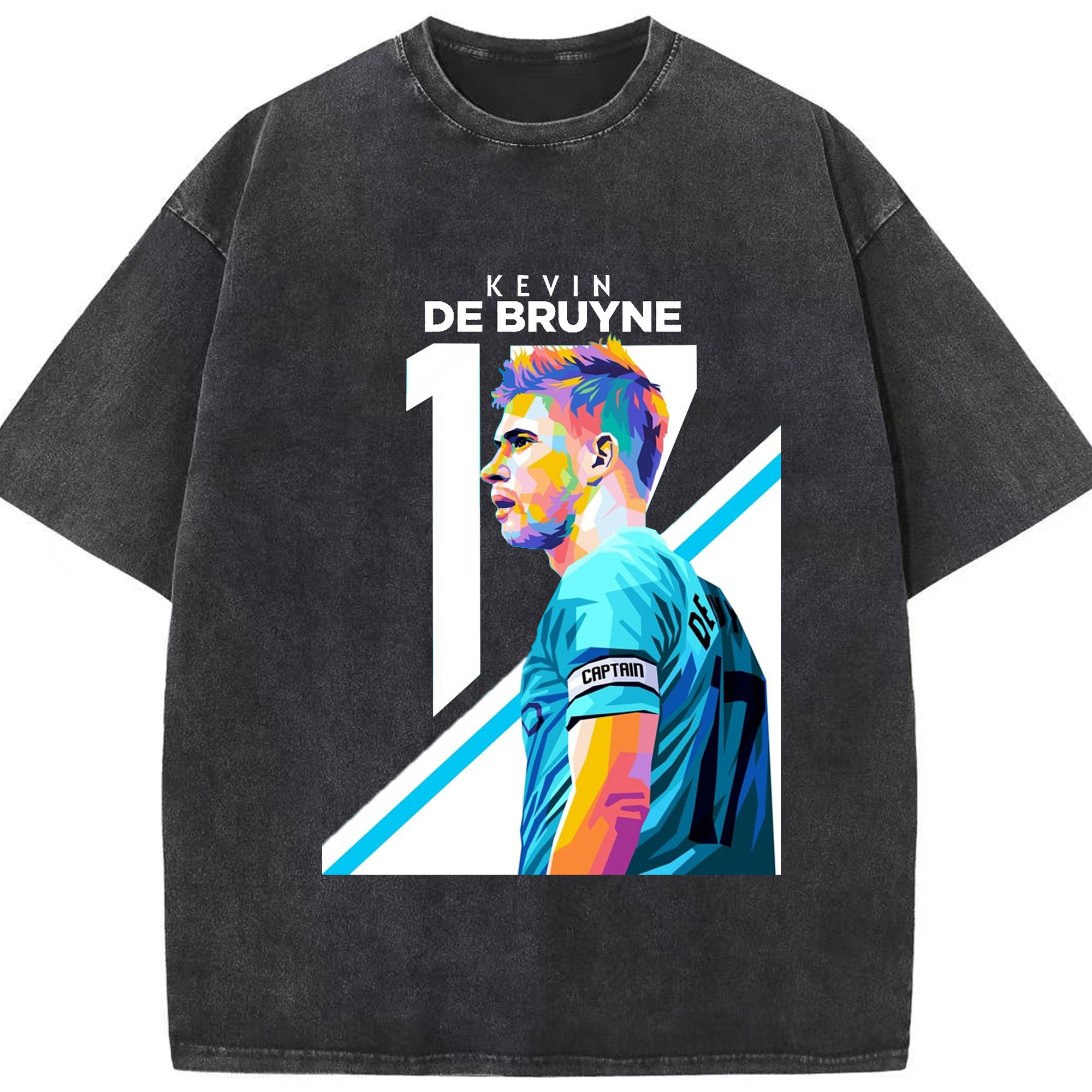 デ・ブライネ レジェンド記念｜スーパースターの軌跡 - 綿100％ ヴィンテージ風 半袖Tシャツ ・ フロントプリント ・ 柔らか肌触り ・ 通気性 快適 ・ スポーツ カジュアル 外出用