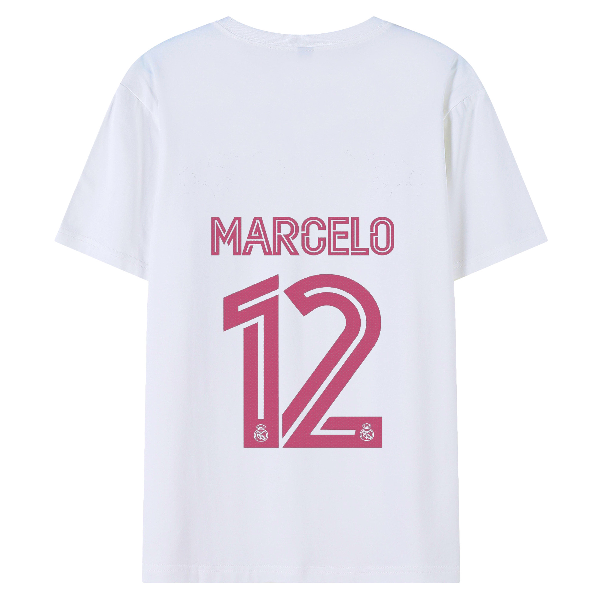 Marcelo 背番号12 応援｜レアル黄金期の守備職人 - 綿100％ 半袖Tシャツ ・ バックプリント ・ 快適 通気性 ・ 日常使い 散歩 スポーツ用
