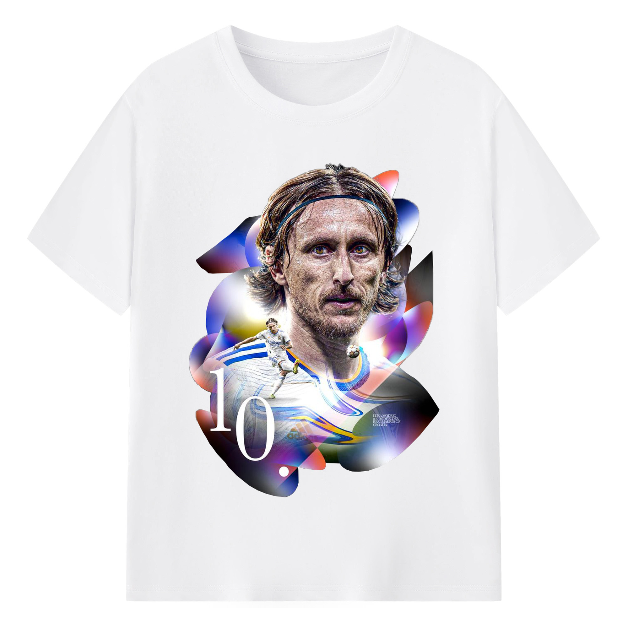 モドリッチ インタイ キネン - 綿100％ 半袖Tシャツ ・ フロントプリント ・ 快適 通気性 ・ 日常使い 散歩 スポーツ用