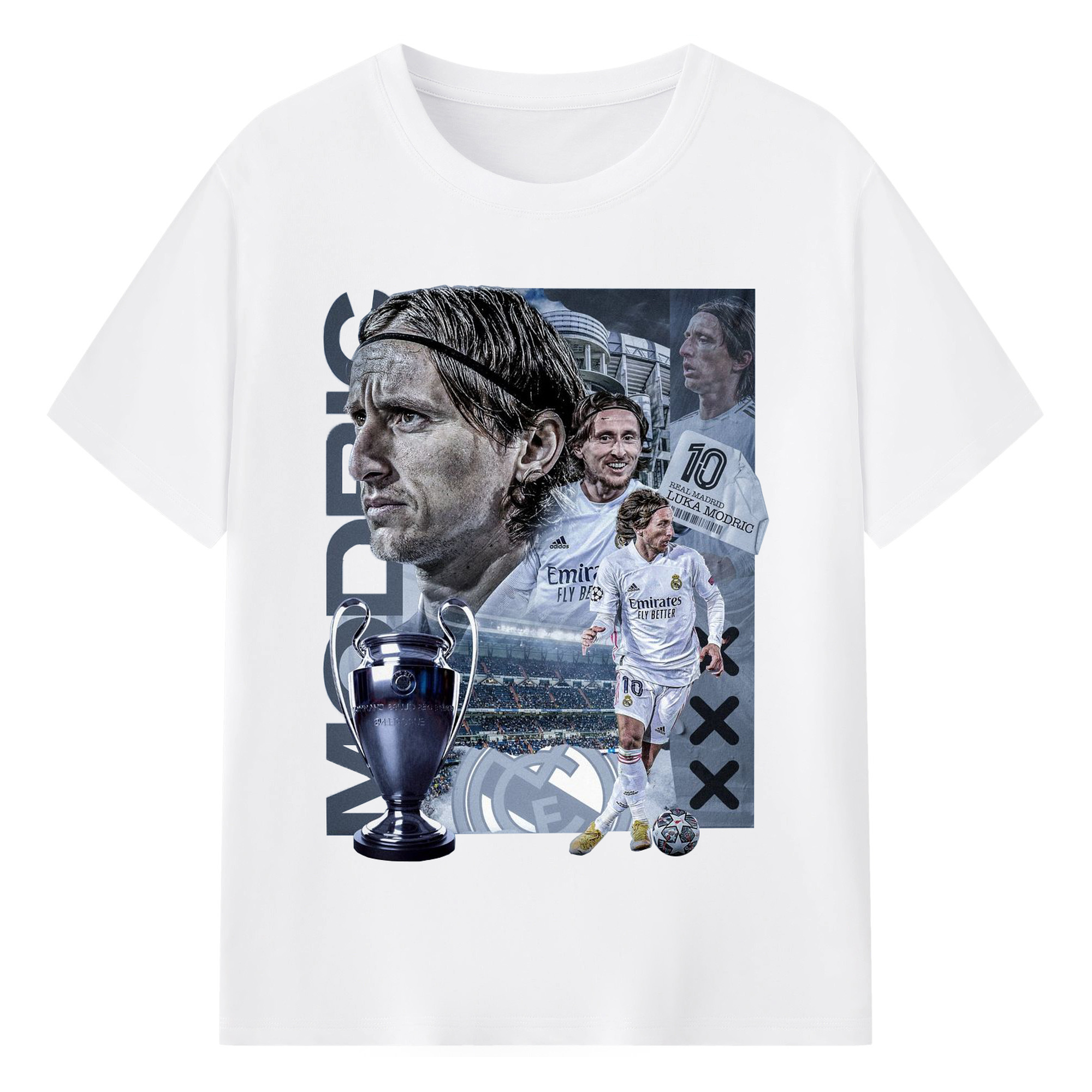 サヨナラ モドリッチ レアレアル ノ サイウショウ サンタグラーノスタ - 綿100％ 半袖Tシャツ ・ フロントプリント ・ 快適 通気性 ・ 日常使い 散歩 スポーツ用