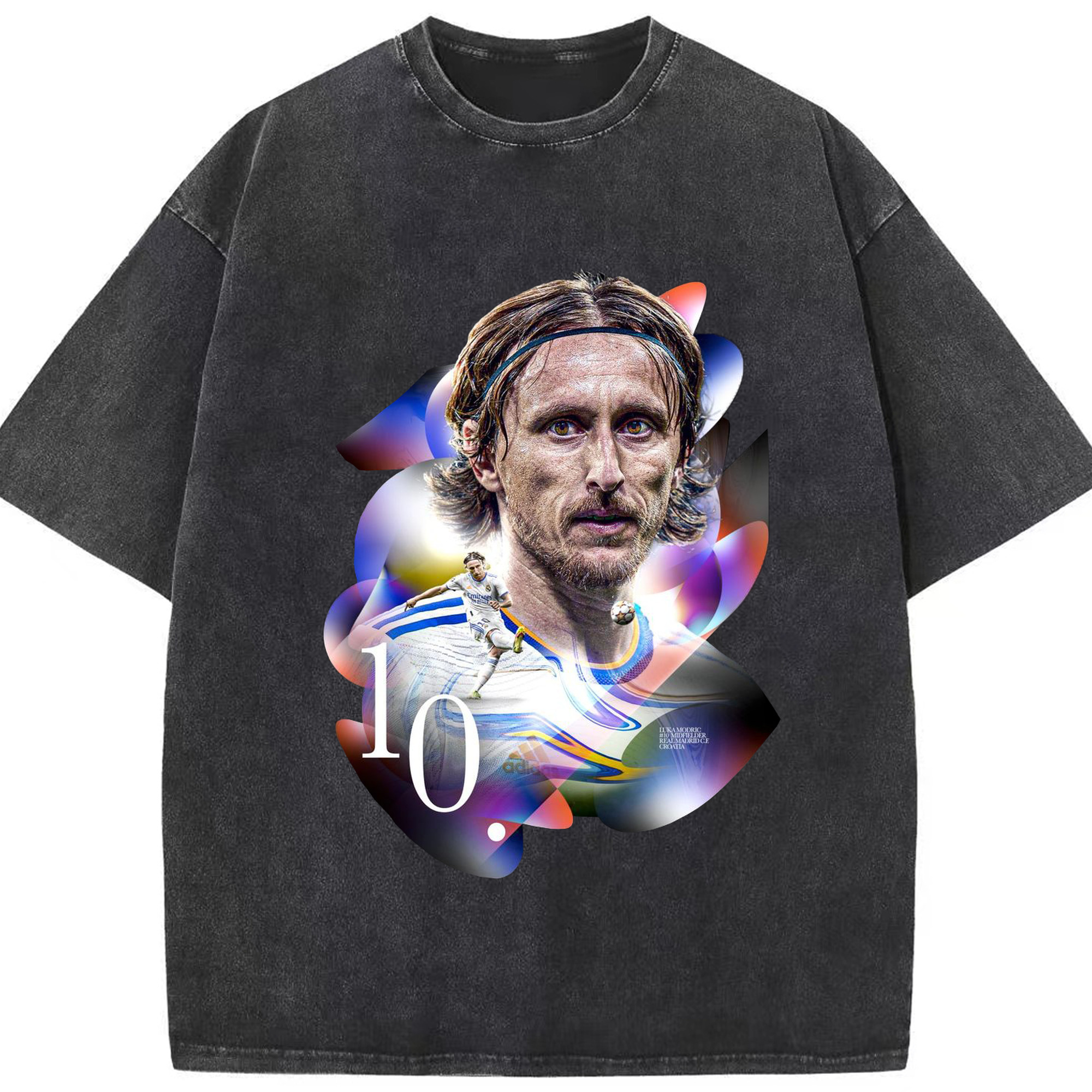 モドリッチ インタイ キネン - 綿100％ ヴィンテージ風 半袖Tシャツ ・ フロントプリント ・ 柔らか肌触り ・ 通気性 快適 ・ スポーツ カジュアル 外出用