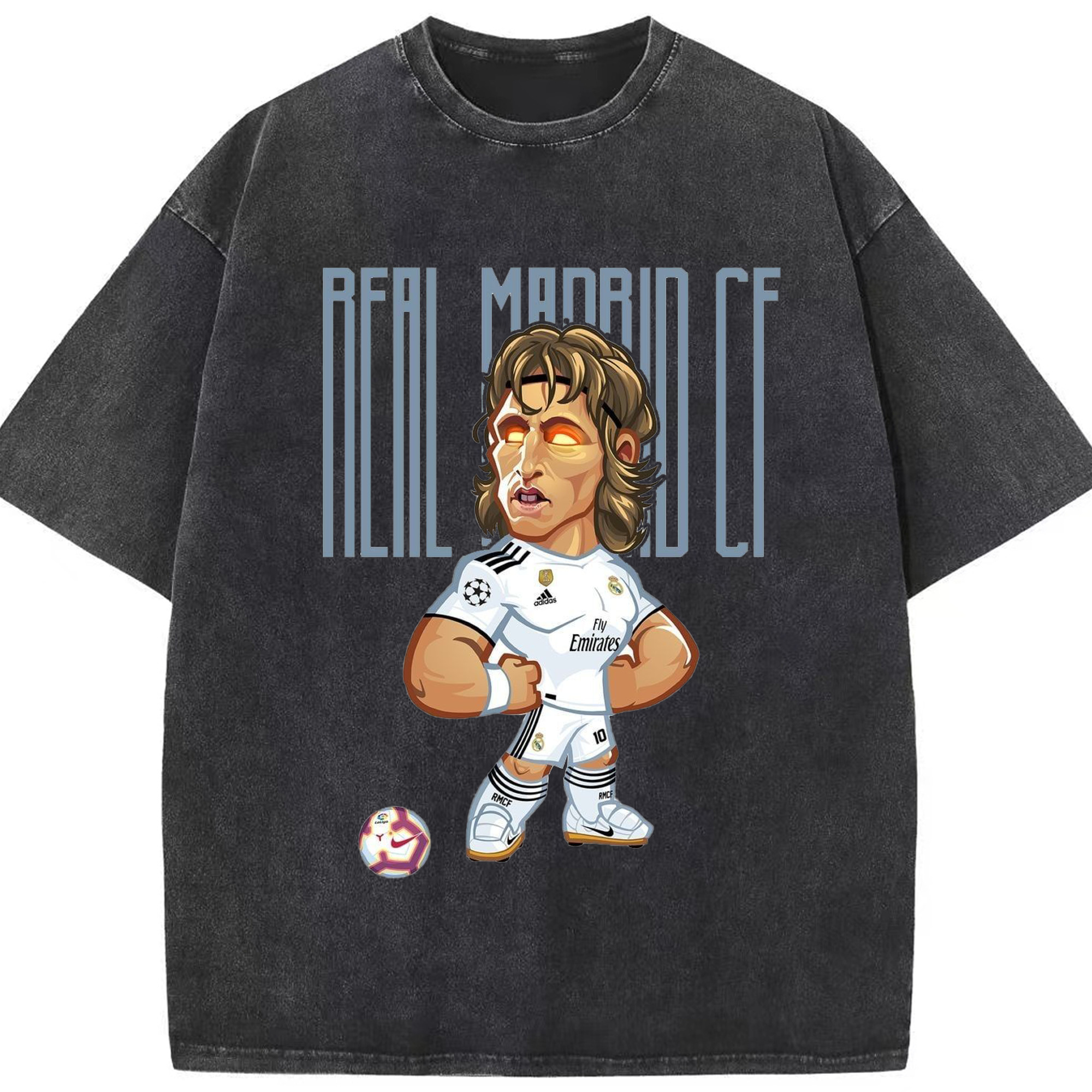 モドリッチファン必見！記念デザイン バロンドール受賞者 - 綿100％ ヴィンテージ風 半袖Tシャツ ・ フロントプリント ・ 柔らか肌触り ・ 通気性 快適 ・ スポーツ カジュアル 外出用