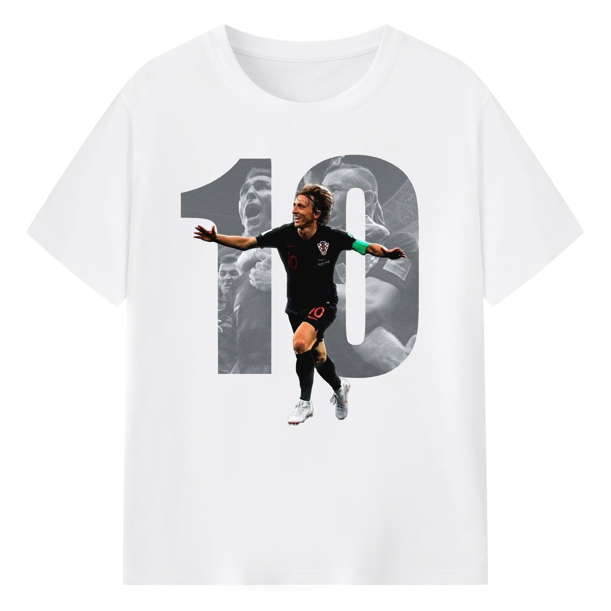 モドリッチ エイエン ノ レジェンド - 綿100％ 半袖Tシャツ ・ フロントプリント ・ 快適 通気性 ・ 日常使い 散歩 スポーツ用