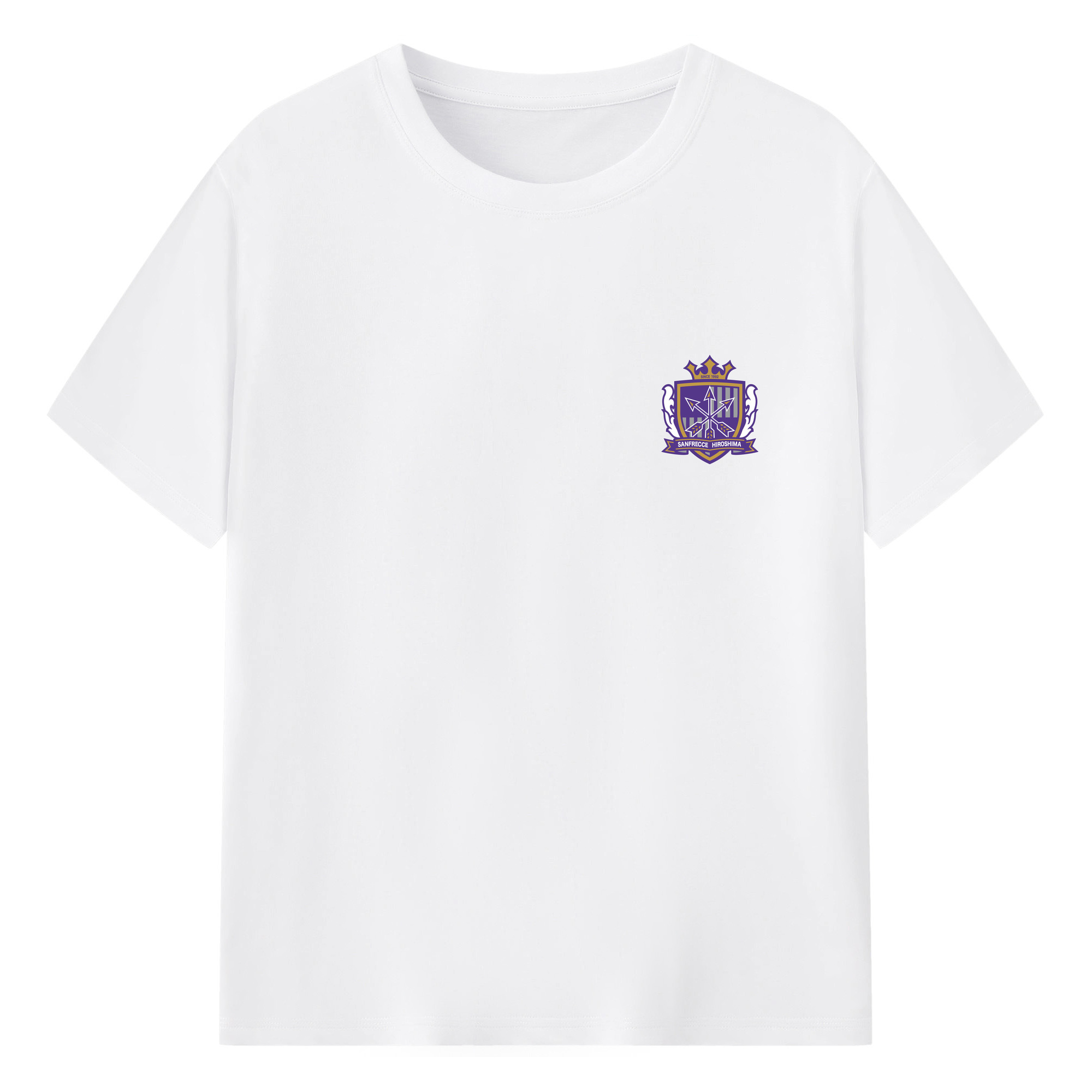 サンフレッチェ広島 - 綿100％ 半袖Tシャツ ・ フロントプリント ・ 快適 通気性 ・ 日常使い 散歩 スポーツ用