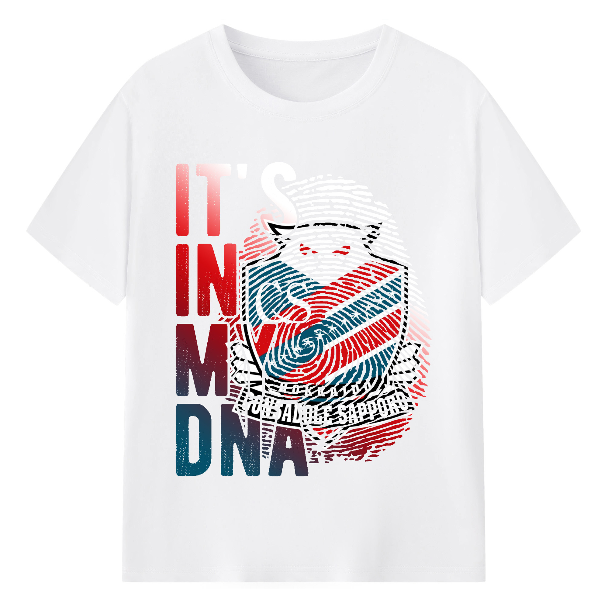 北海道コンサドーレ札幌  it‘ｓ in my DNA - 綿100％ 半袖Tシャツ ・ フロントプリント ・ 快適 通気性 ・ 日常使い 散歩 スポーツ用