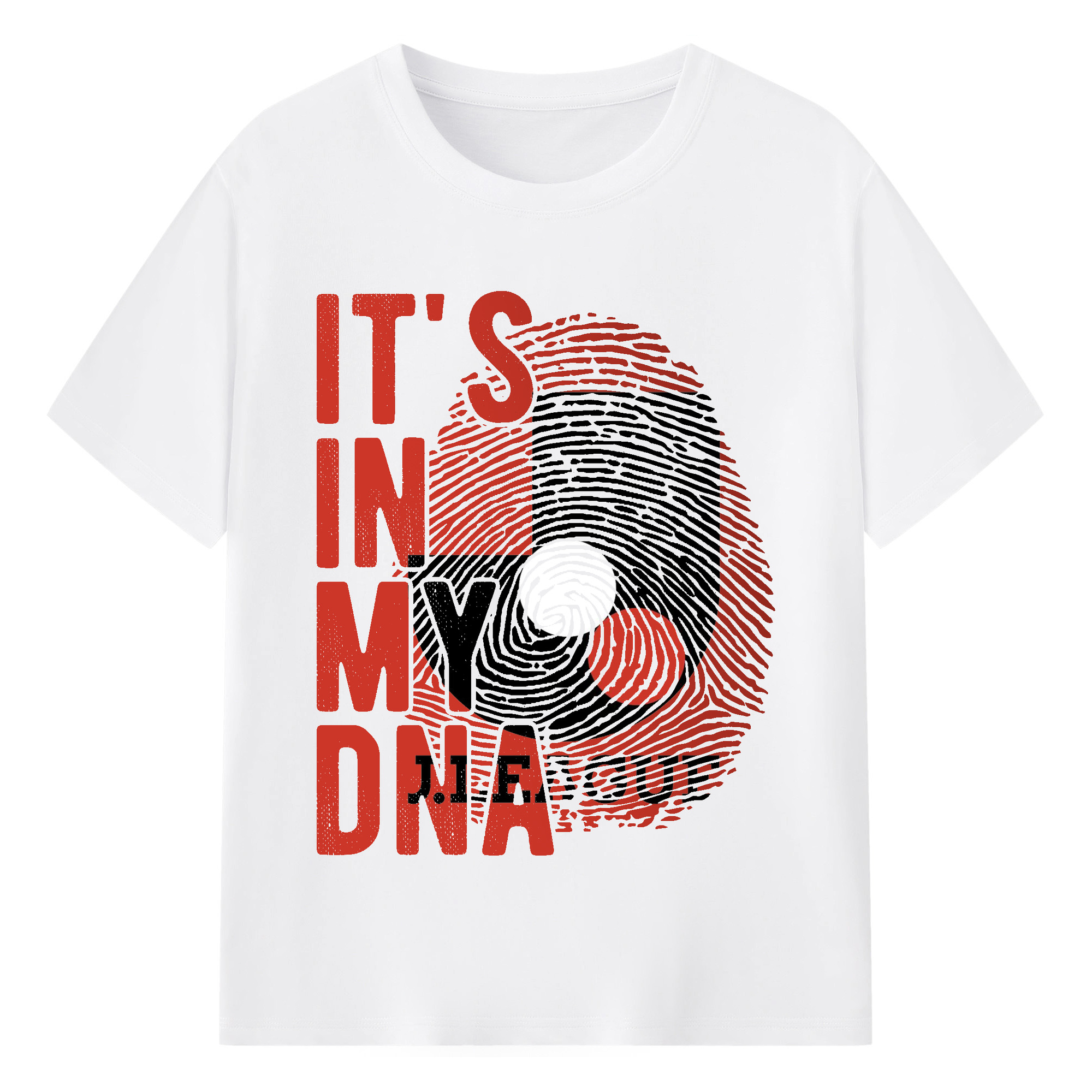 J1リーグ LOGO  it‘ｓ in my DNA - 綿100％ 半袖Tシャツ ・ フロントプリント ・ 快適 通気性 ・ 日常使い 散歩 スポーツ用