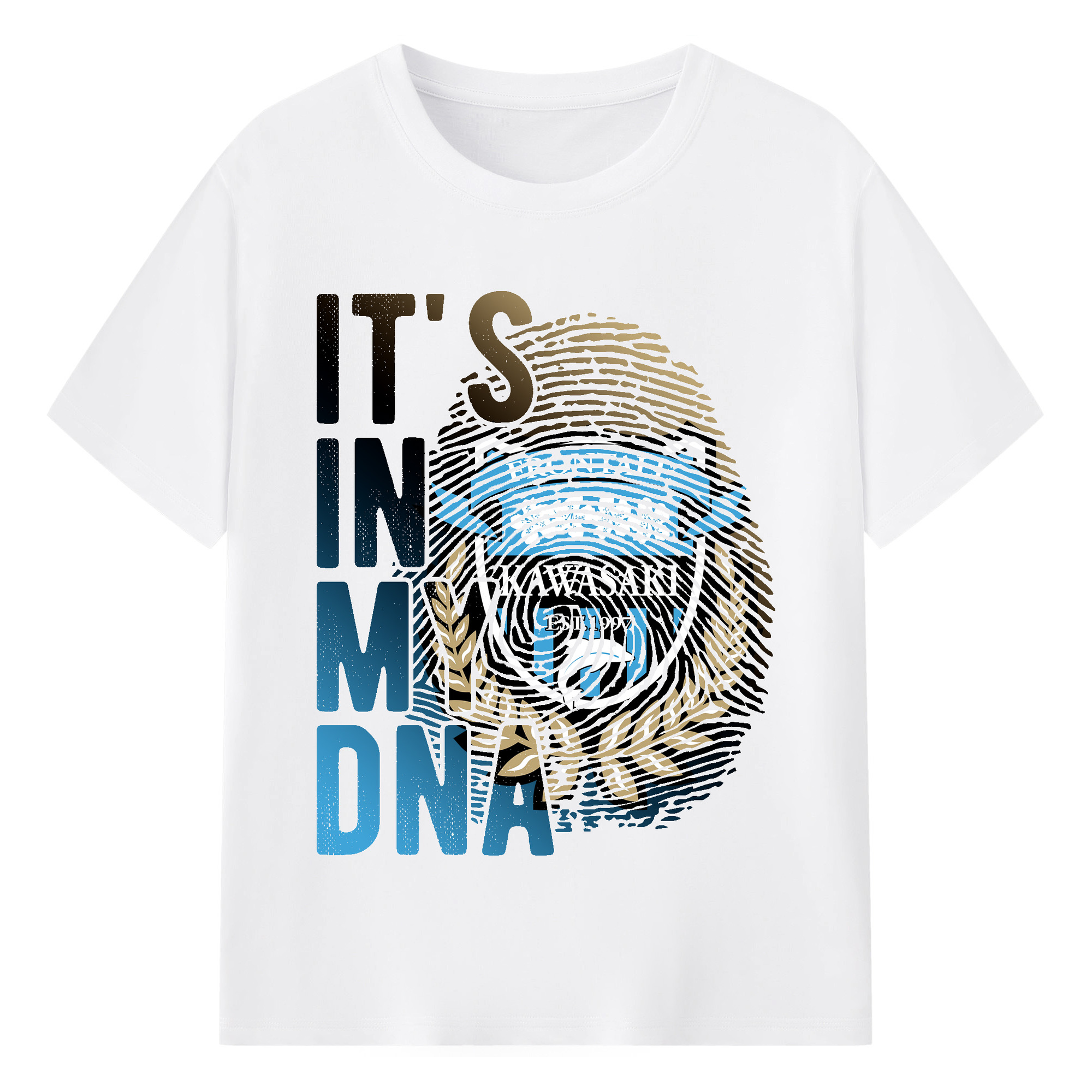 川崎フロンターレ  it‘ｓ in my DNA - 綿100％ 半袖Tシャツ ・ フロントプリント ・ 快適 通気性 ・ 日常使い 散歩 スポーツ用