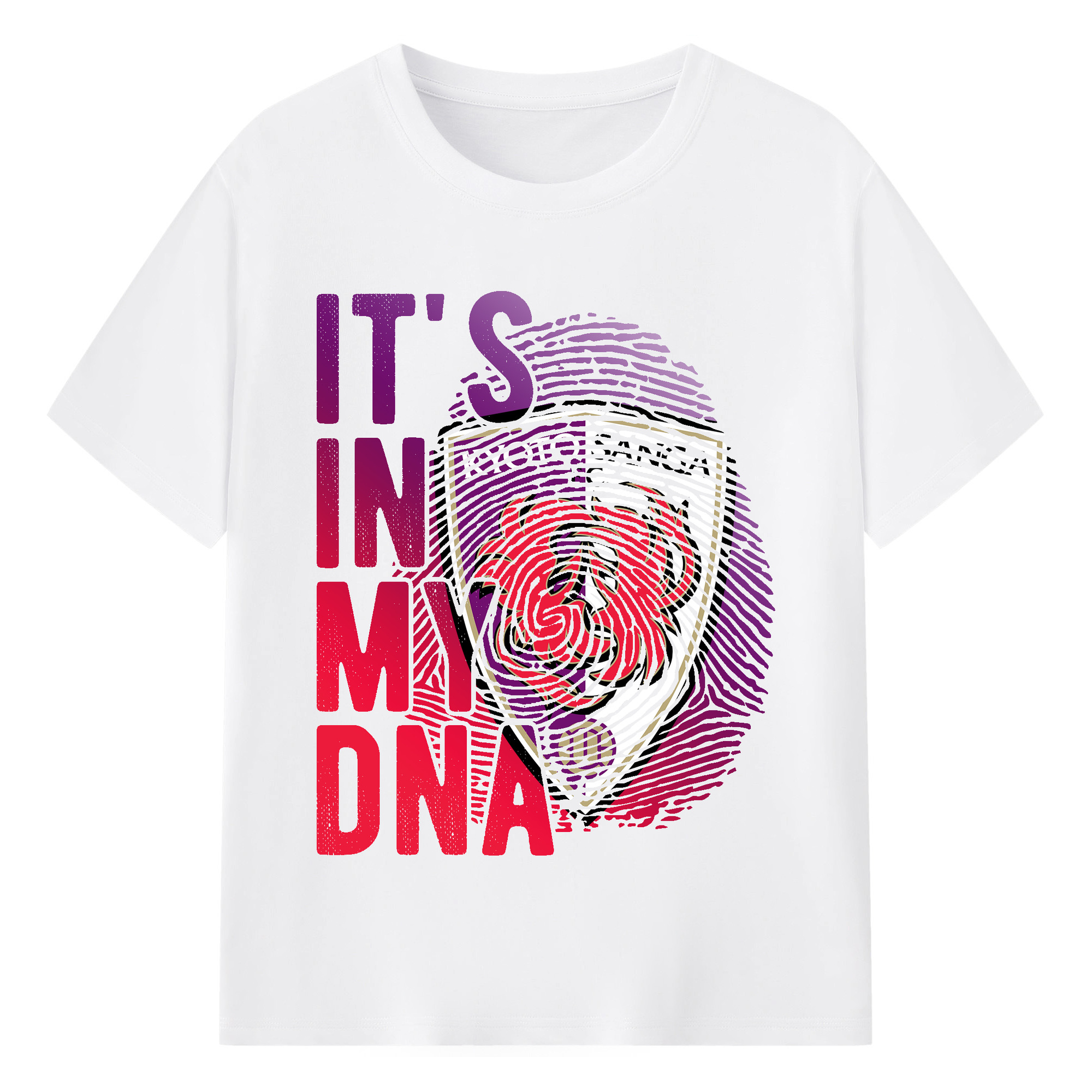 京都サンガF.C.  it‘ｓ in my DNA - 綿100％ 半袖Tシャツ ・ フロントプリント ・ 快適 通気性 ・ 日常使い 散歩 スポーツ用