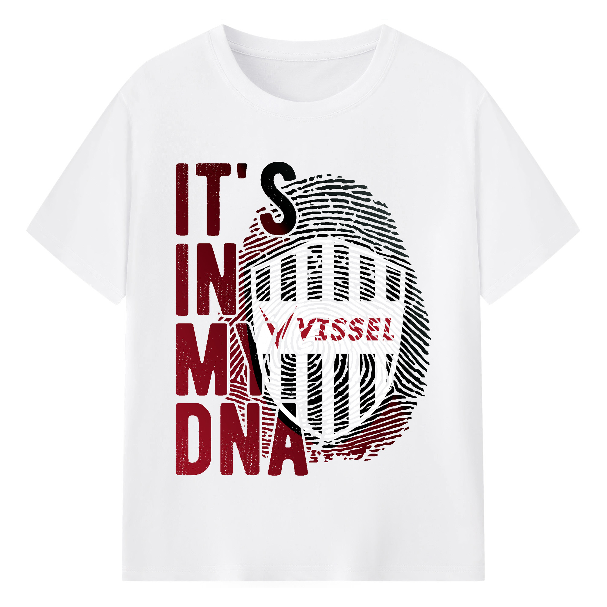ヴィッセル神戸  it‘ｓ in my DNA - 綿100％ 半袖Tシャツ ・ フロントプリント ・ 快適 通気性 ・ 日常使い 散歩 スポーツ用