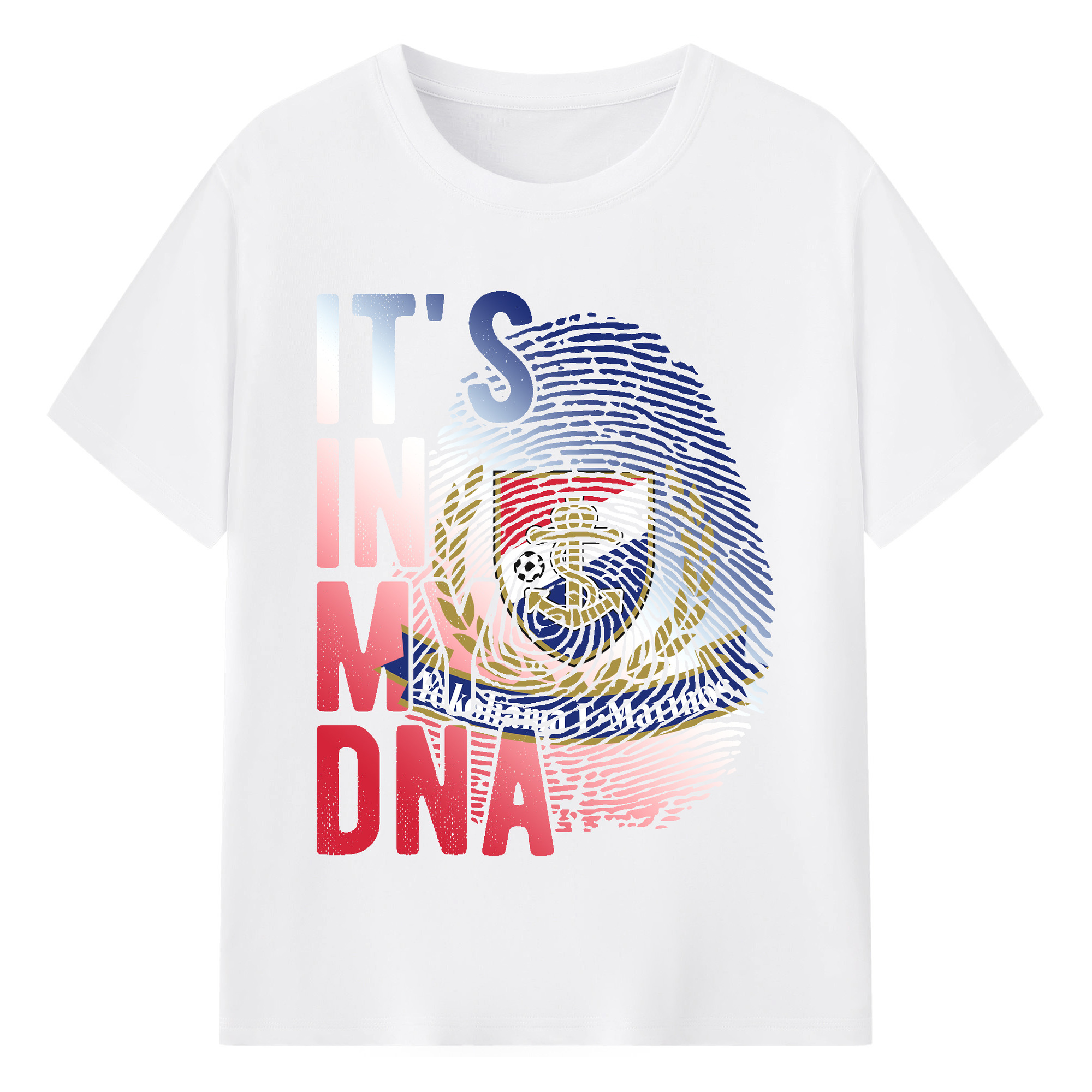 横浜Ｆ・マリノス  it‘ｓ in my DNA - 綿100％ 半袖Tシャツ ・ フロントプリント ・ 快適 通気性 ・ 日常使い 散歩 スポーツ用