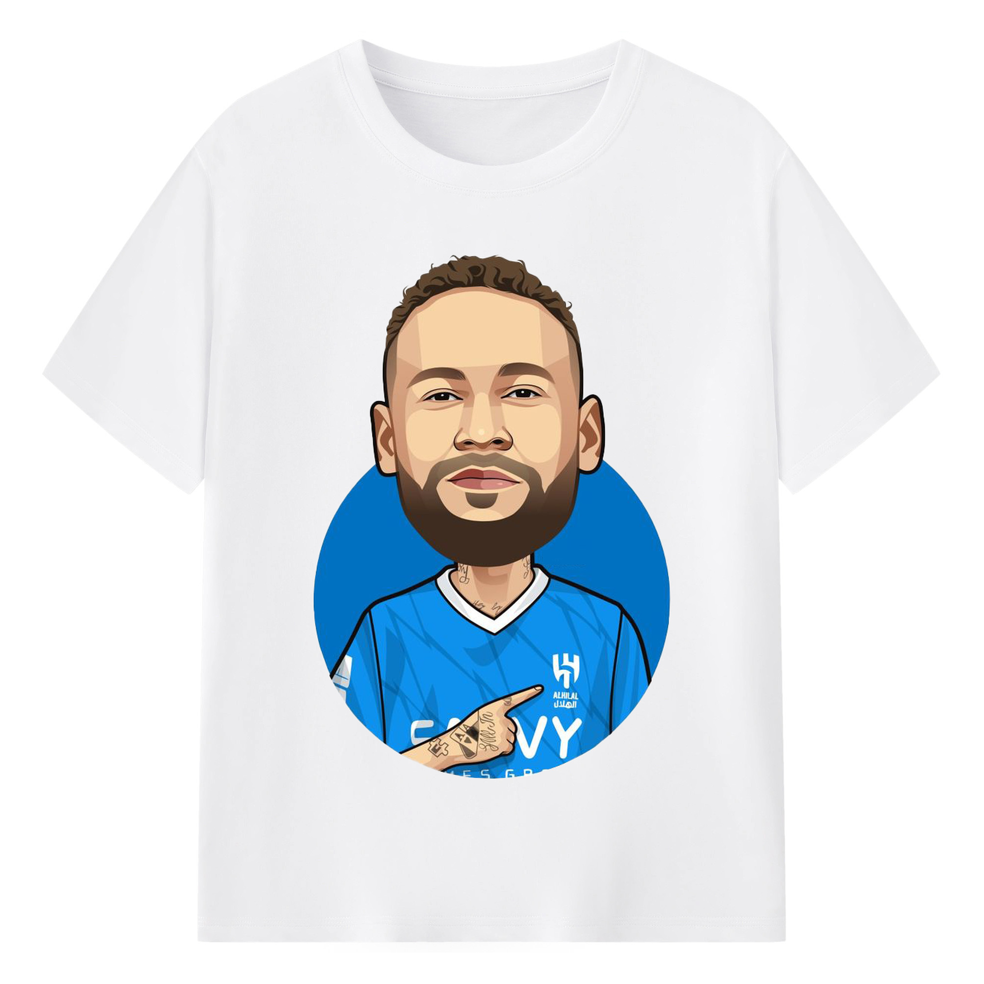 可愛いネイマール アクリルキーホルダー｜サッカーファン必携 - 綿100％ 半袖Tシャツ ・ フロントプリント ・ 快適 通気性 ・ 日常使い 散歩 スポーツ用