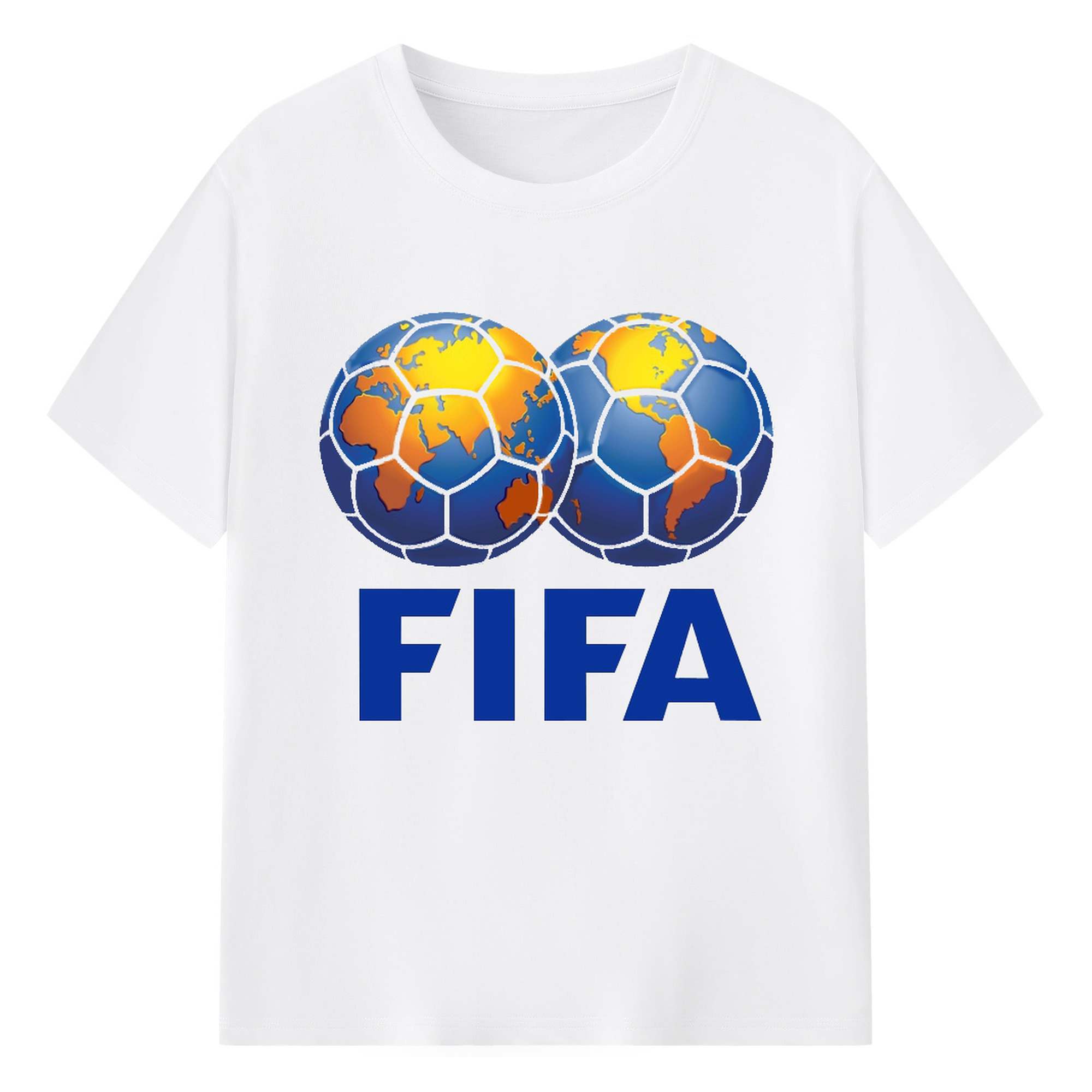 FIFA ロゴ - 綿100％ 半袖Tシャツ ・ フロントプリント ・ 快適 通気性 ・ 日常使い 散歩 スポーツ用