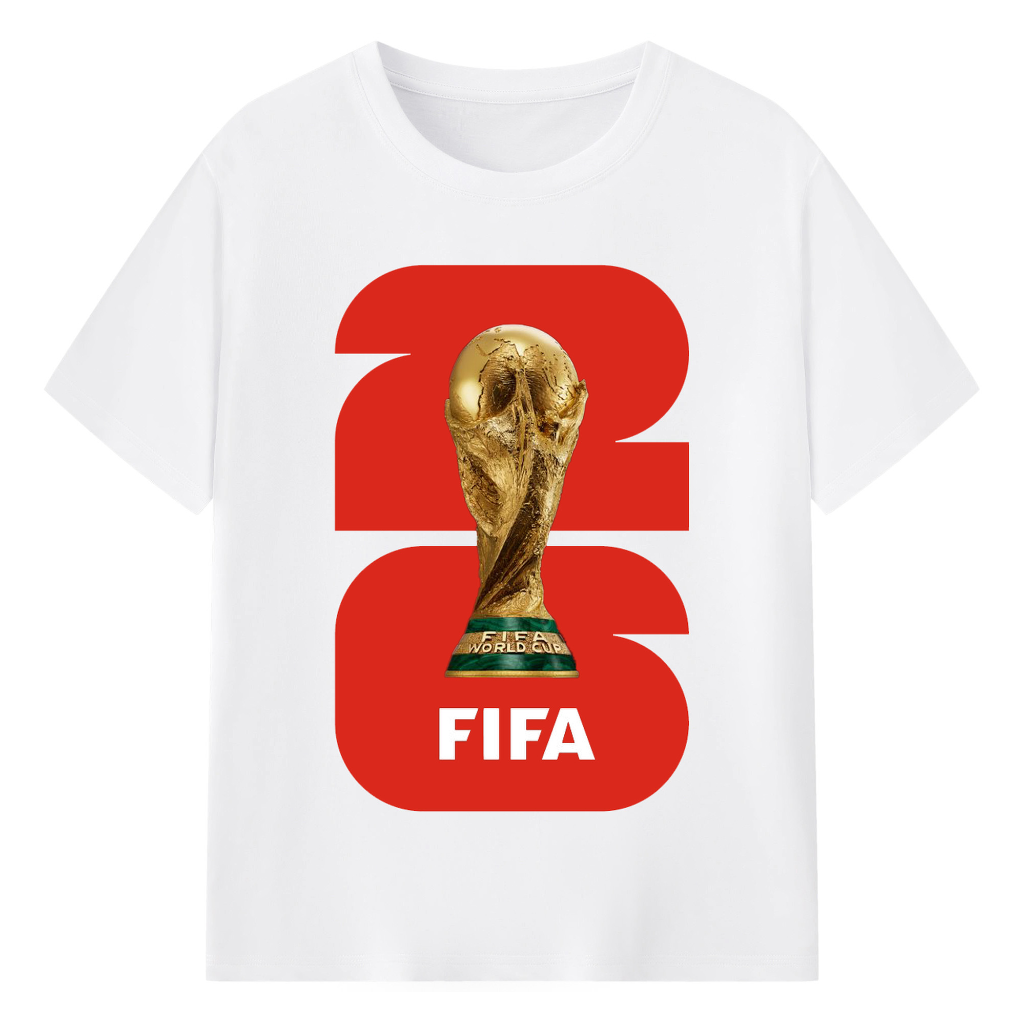 FIFAワールドカップ2026 夢のトロフィー｜次なる王者へ - 綿100％ 半袖Tシャツ ・ フロントプリント ・ 快適 通気性 ・ 日常使い 散歩 スポーツ用