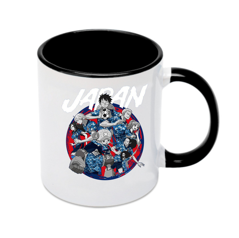 サムライブルー × ワンピース コラボ - カラフルマグカップ ・ 陶器 ・ 熱転写プリント ・ 鮮やかデザイン ・ 耐久性 高品質 ・ コーヒー お茶 ギフト用