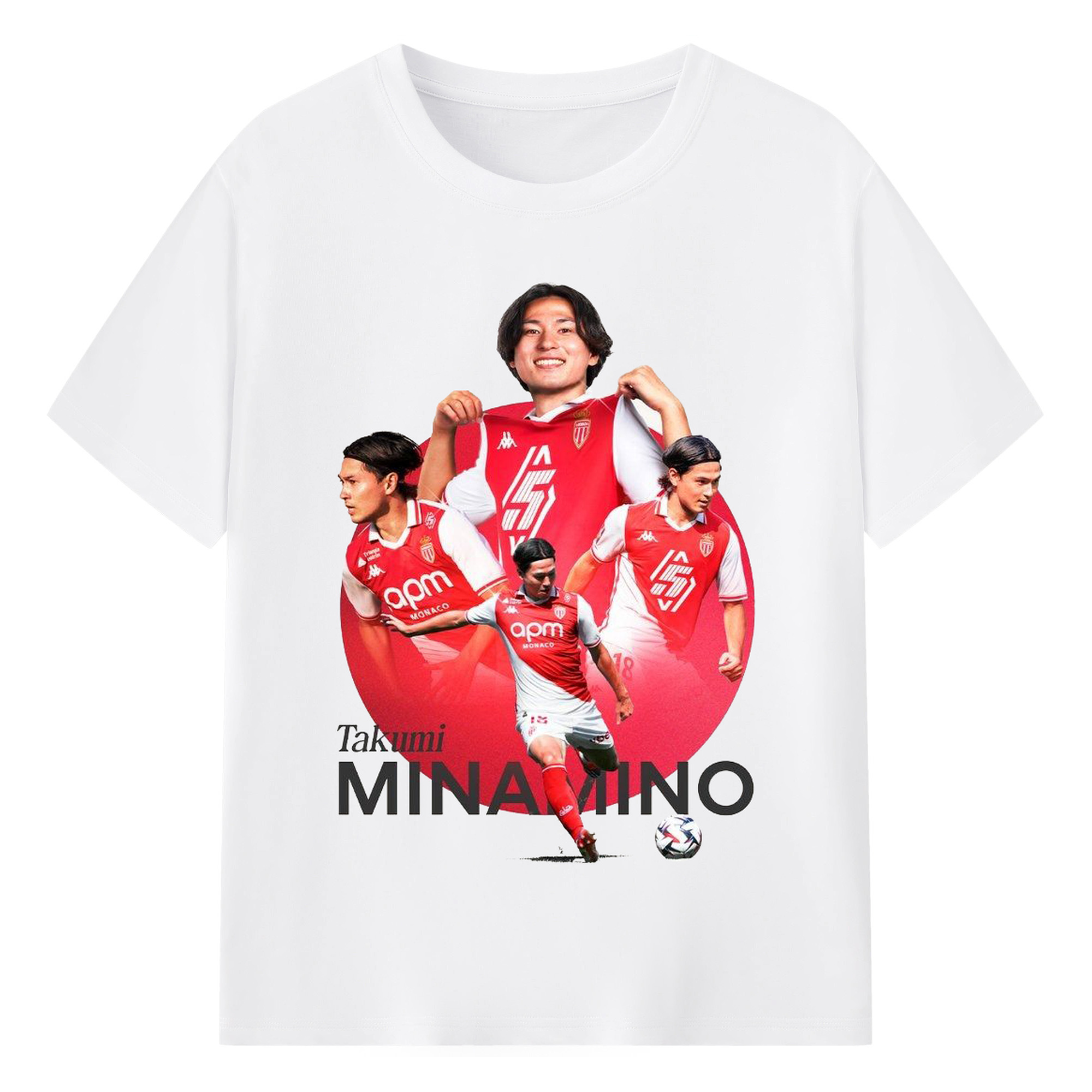 南野拓実 サムライスピリット - 綿100％ 半袖Tシャツ ・ フロントプリント ・ 快適 通気性 ・ 日常使い 散歩 スポーツ用