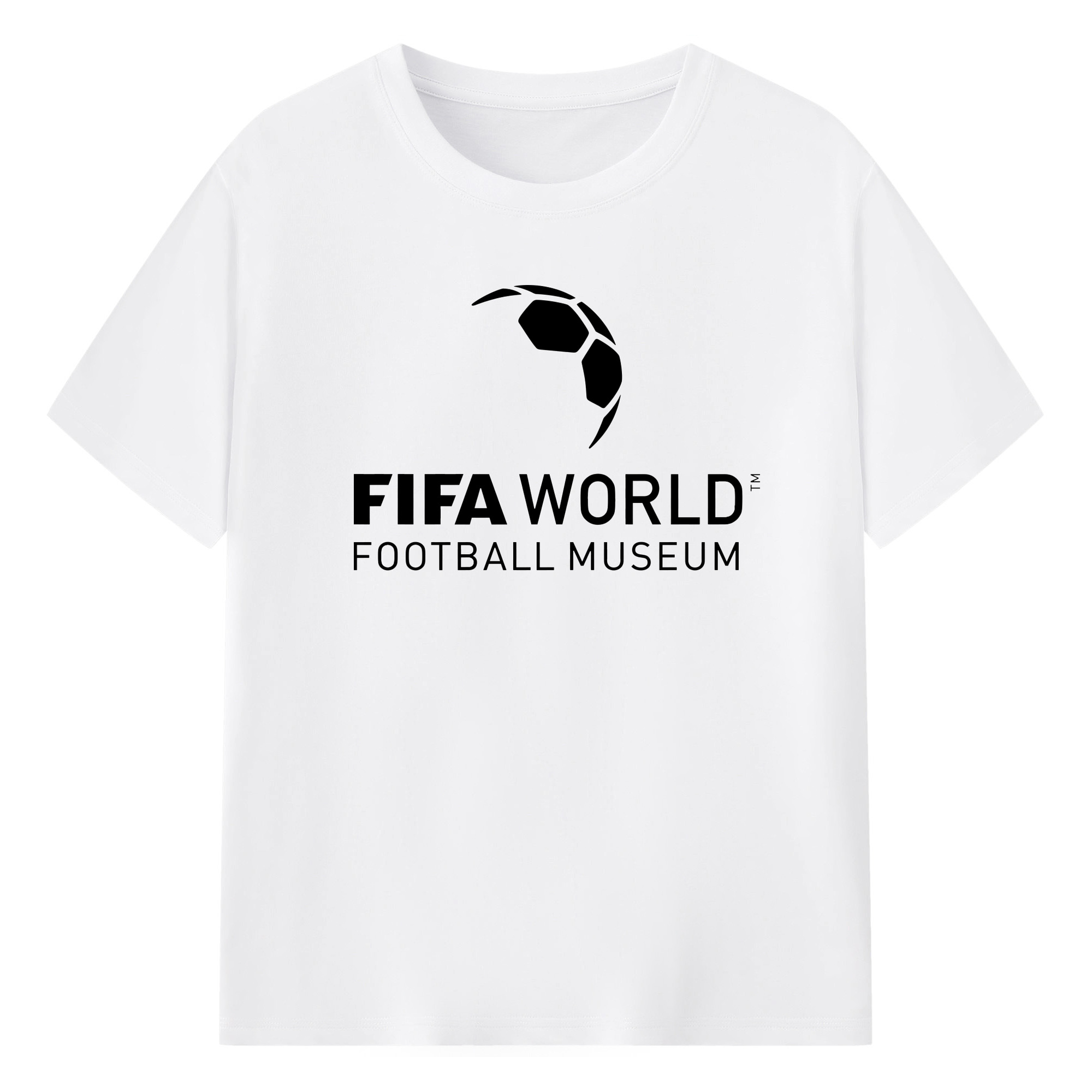 FIFAワールドフットボールミュージアム - 綿100％ 半袖Tシャツ ・ フロントプリント ・ 快適 通気性 ・ 日常使い 散歩 スポーツ用
