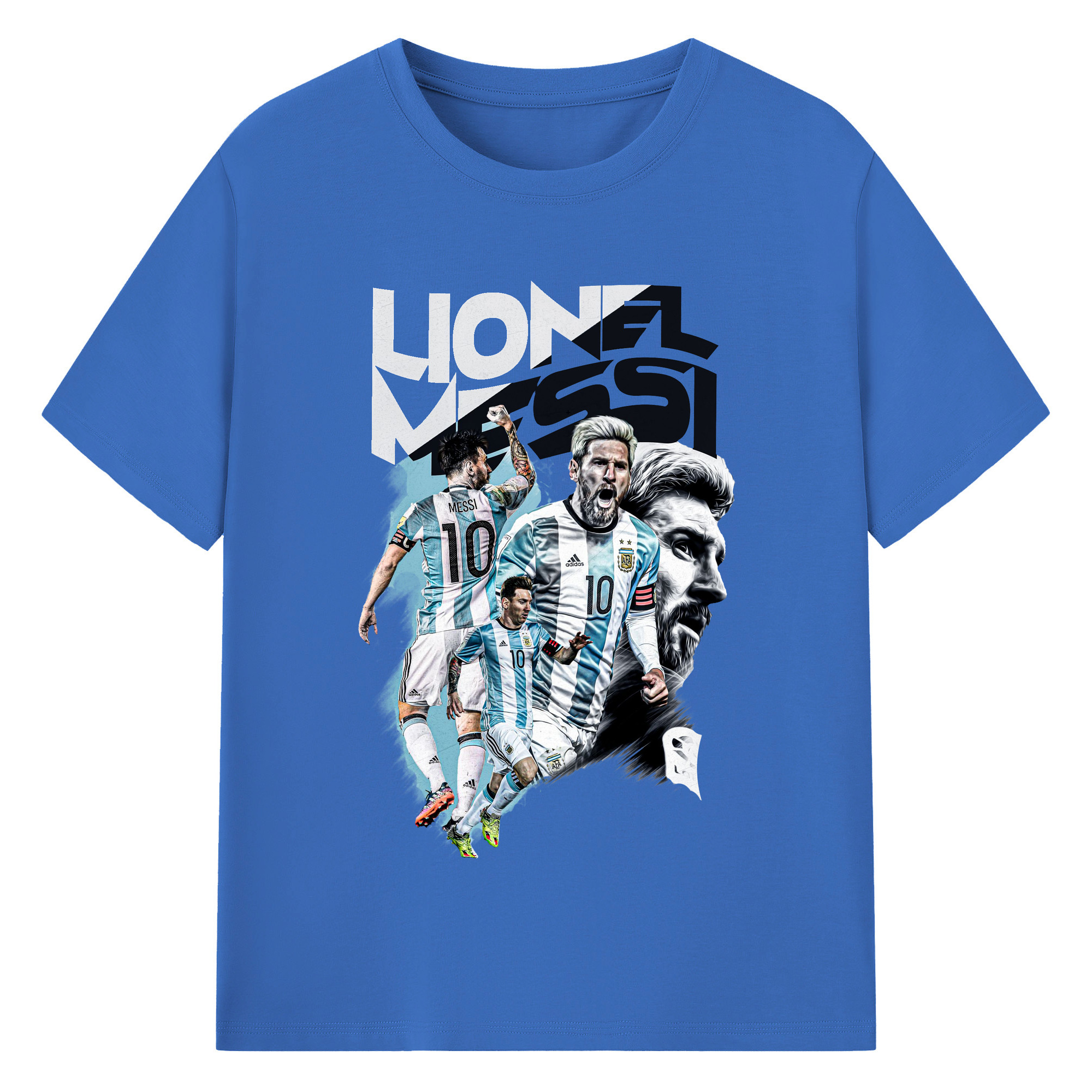 アルゼンチンの魂、メッシという伝説 - 綿100％ 半袖Tシャツ ・ フロントプリント ・ 快適 通気性 ・ 日常使い 散歩 スポーツ用