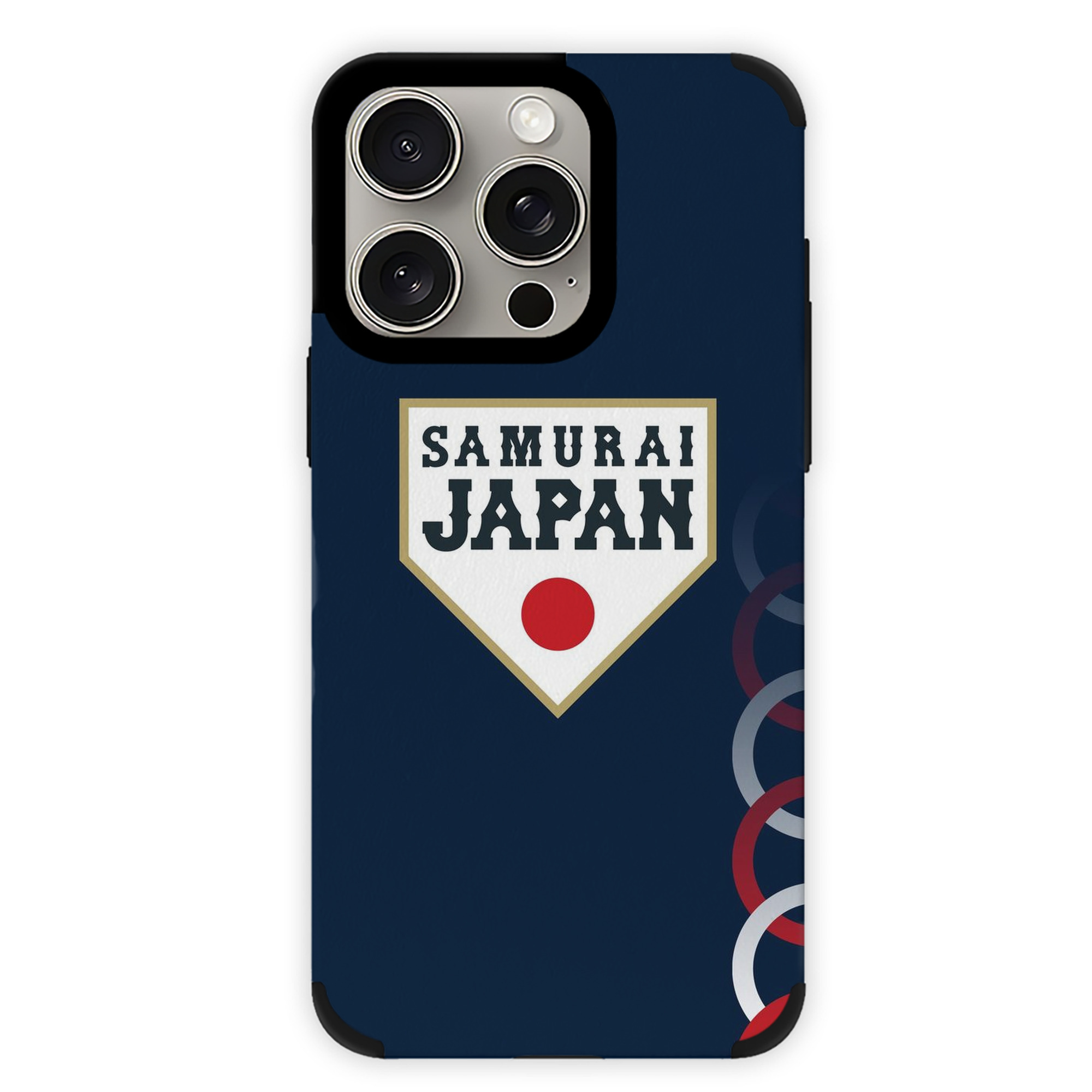 サムライブルー - IPhone15ProMax対応 ・ PUレザースマホケース ・ 耐衝撃 ・ 黄変防止 ・ 360度全面保護 ・ 柔らか手触り ・ 3D立体ボタン